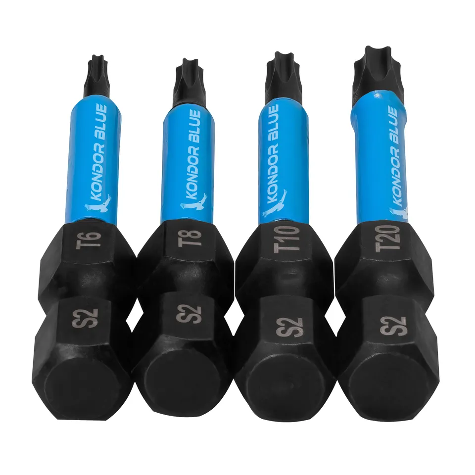 kondor-blue-torx-bit-pack-50mm-4er-set-t6-t8-t10-t20 image 1