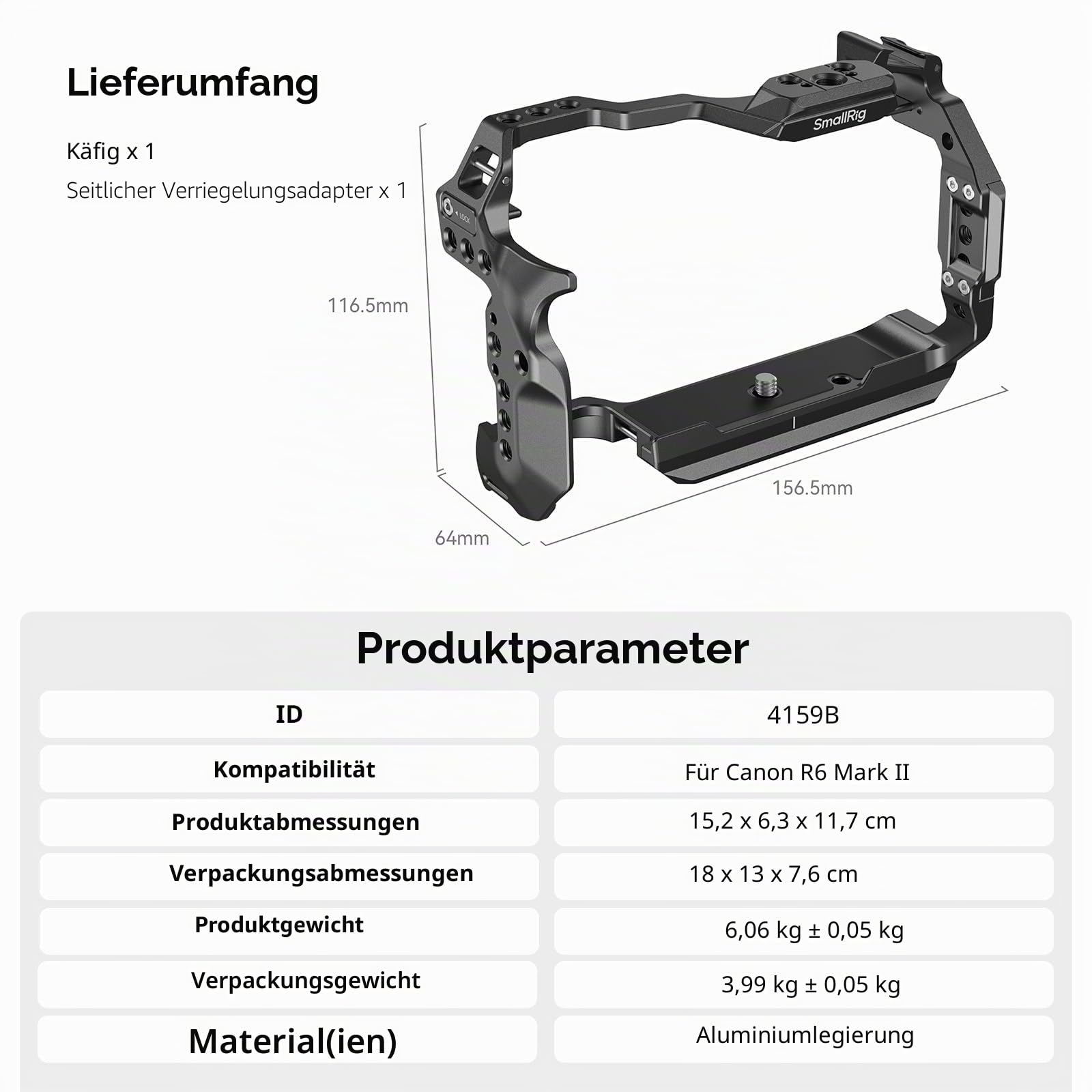 smallrig-kamera-cage-4159b-f-r-canon-r6-mark-ii-mit-dual-nato-und-arca image 8
