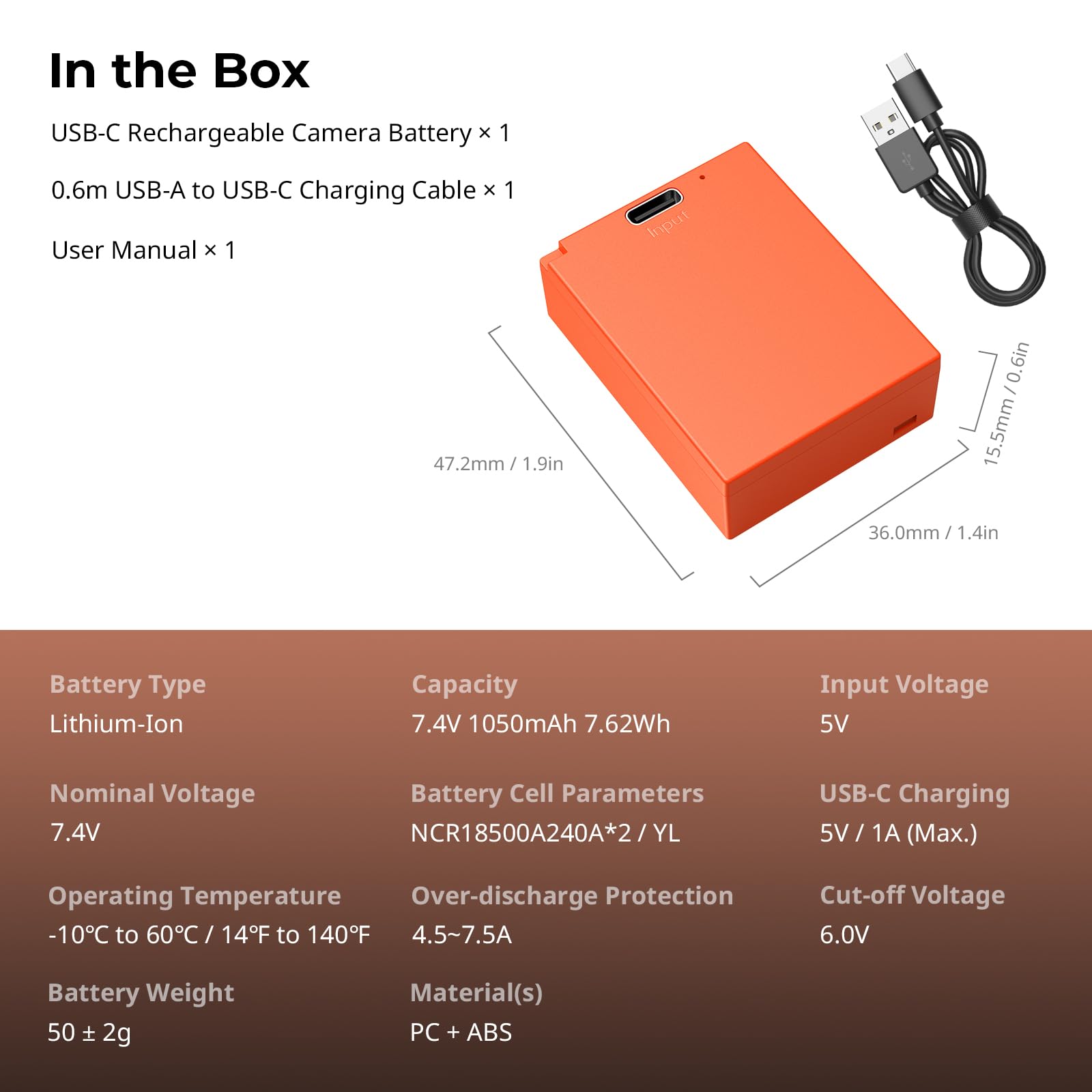 smallrig-np-w126s-usb-c-kamera-akku-1050mah-f-r-fujifilm-2-5h-vollladung image 8