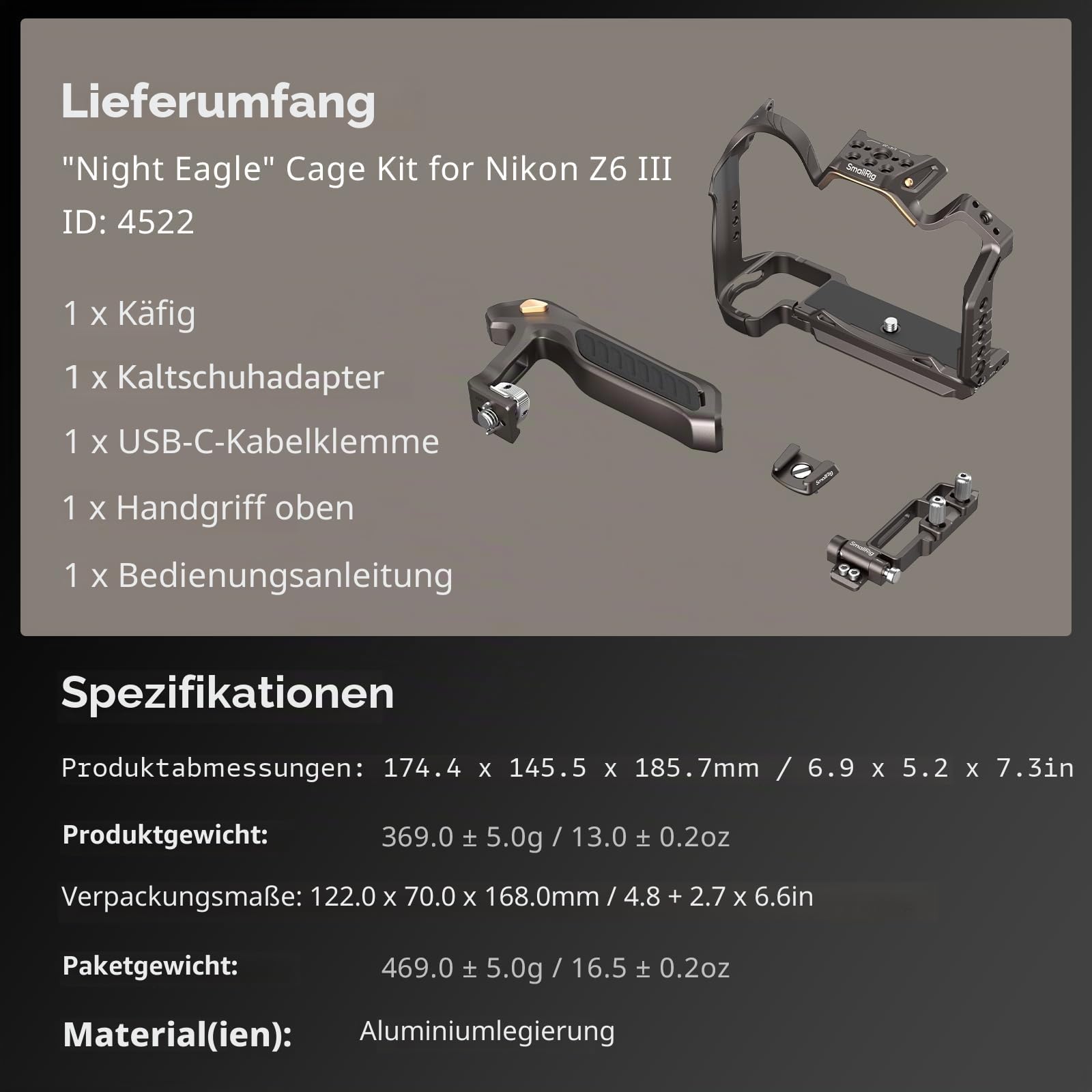 smallrig-night-eagle-z6-iii-cage-kit-f-r-nikon-z6iii-mit-top-griff-4522 image 6