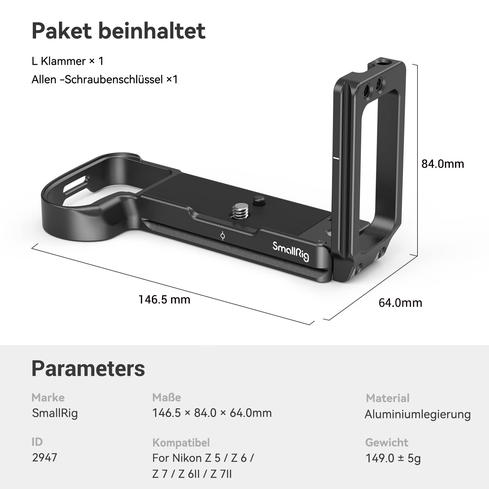 smallrig-l-bracket-2947-l-winkel-f-r-nikon-z5-z6-z7-z6ii-z7ii image 6