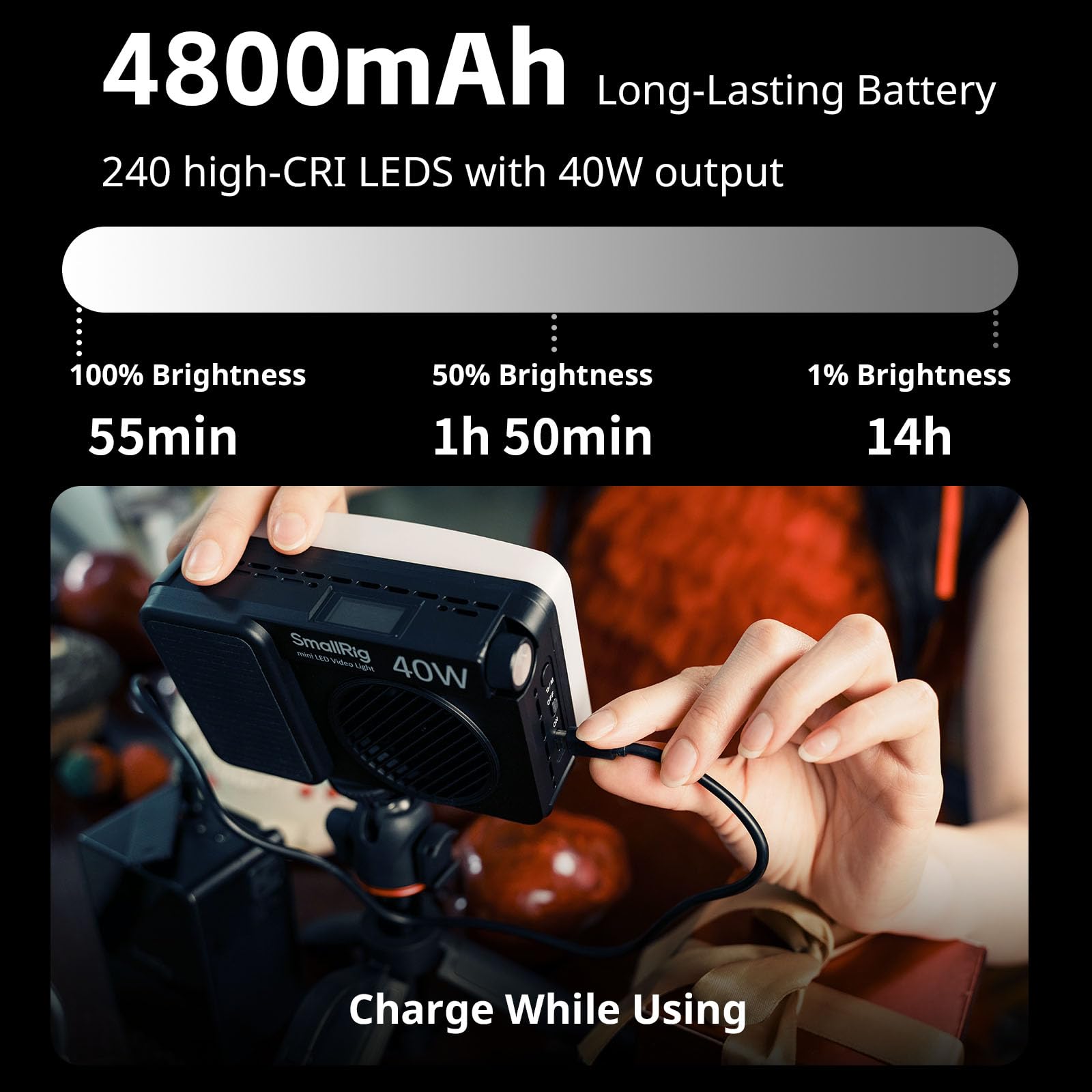 smallrig-5359-rm40c-mini-led-rgb-videoleuchte-40w-4800mah-cri-96 image 3