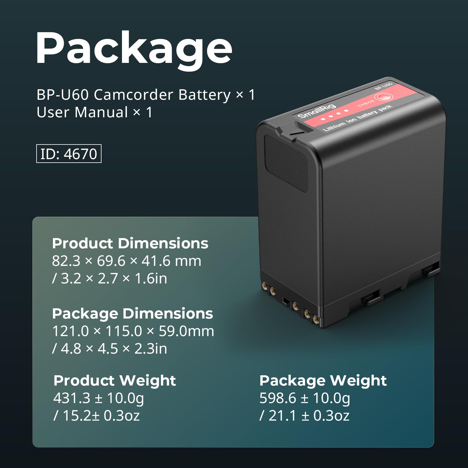 smallrig-bp-u60-akku-4670-99wh-6800mah-camcorder-batterie-f-r-sony-fx6-fx9-fs5-f image 7