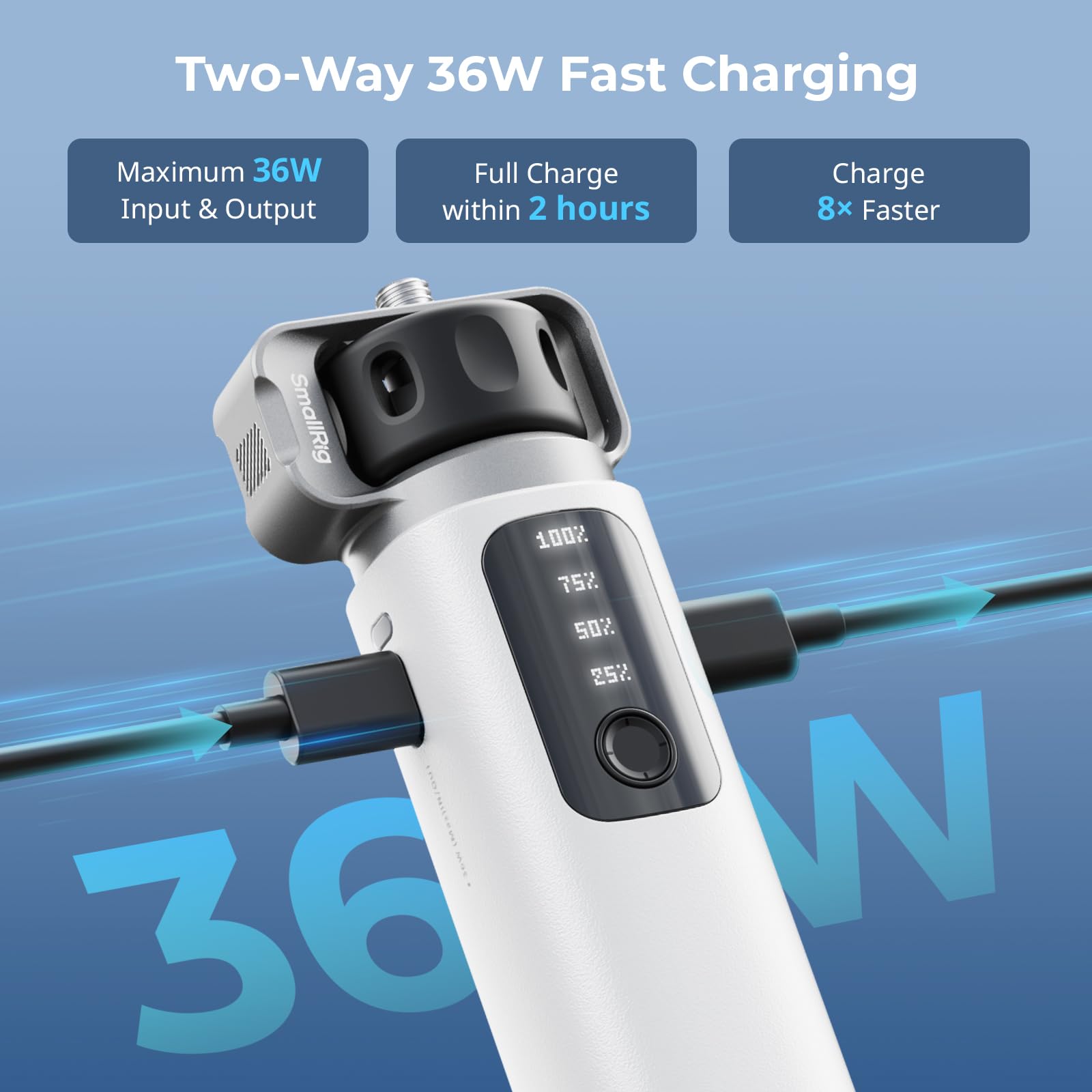 smallrig-hps36-handheld-power-stick-4552-pd3-0-36w-powerbank-griff-mit-2x-usb-c- image 2
