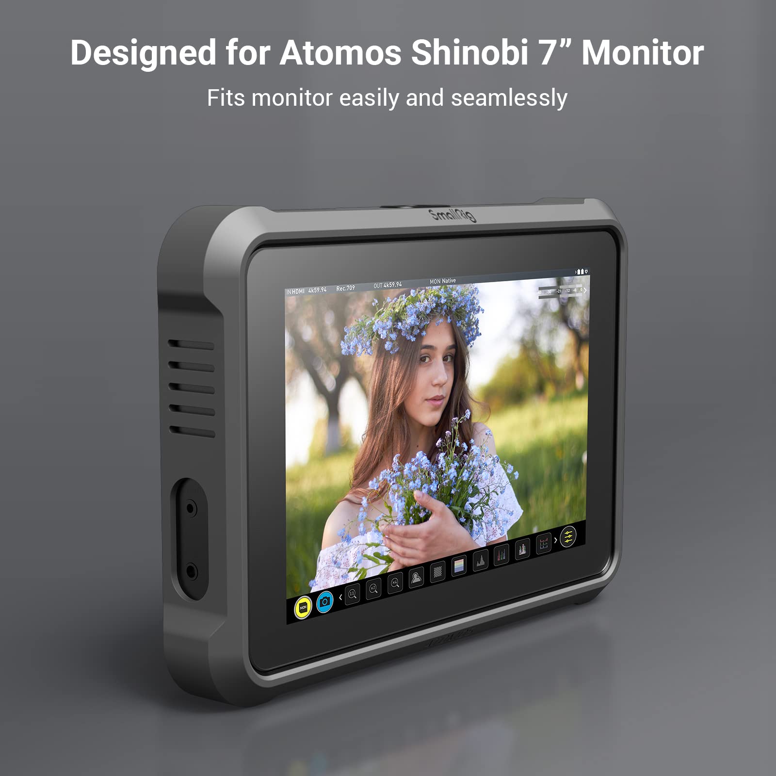 smallrig-3454-silikon-schutzh-lle-f-r-atomos-shinobi-7-mit-displayschutz image 2