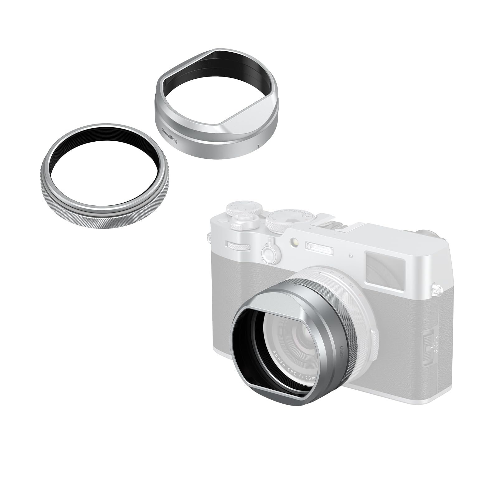 smallrig-5849-gegenlichtblende-silber-f-r-fujifilm-x100vi-x100v-mit-49mm-adapter image 1