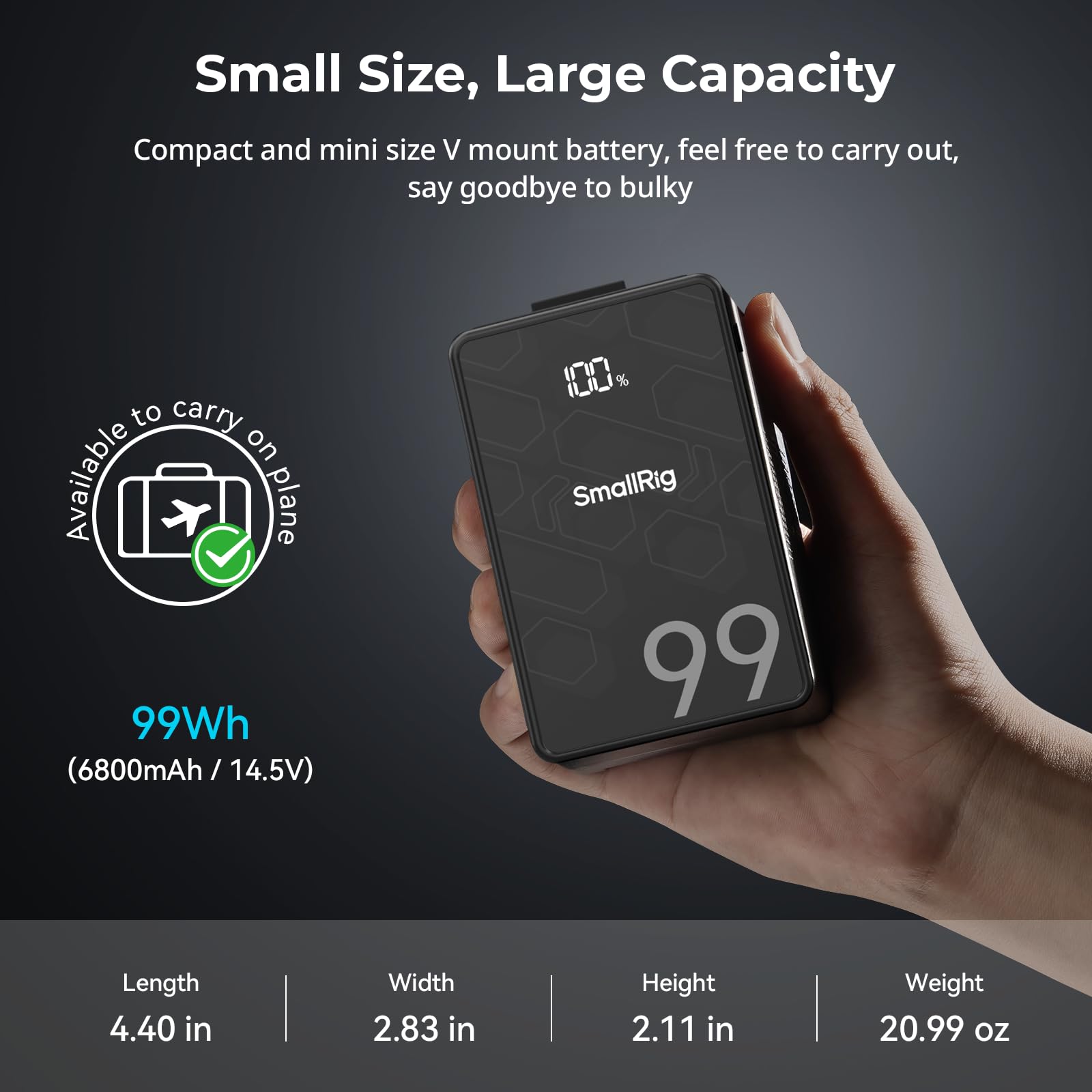 smallrig-vb99-se-v-mount-akku-99wh-6800mah-mit-pd-65w image 5