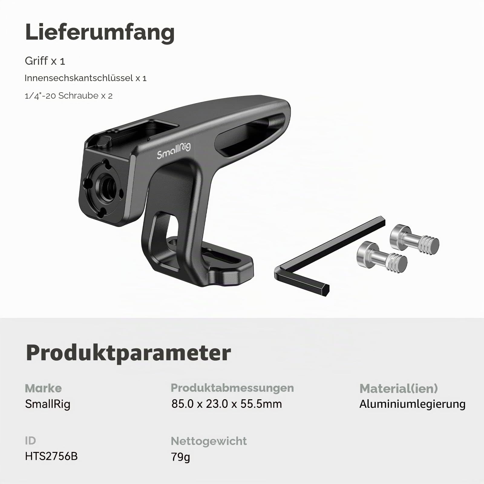 smallrig-hts2756b-mini-top-handle-f-r-vlogging-cages-79-g-mit-kaltschuh-arri-loc image 7