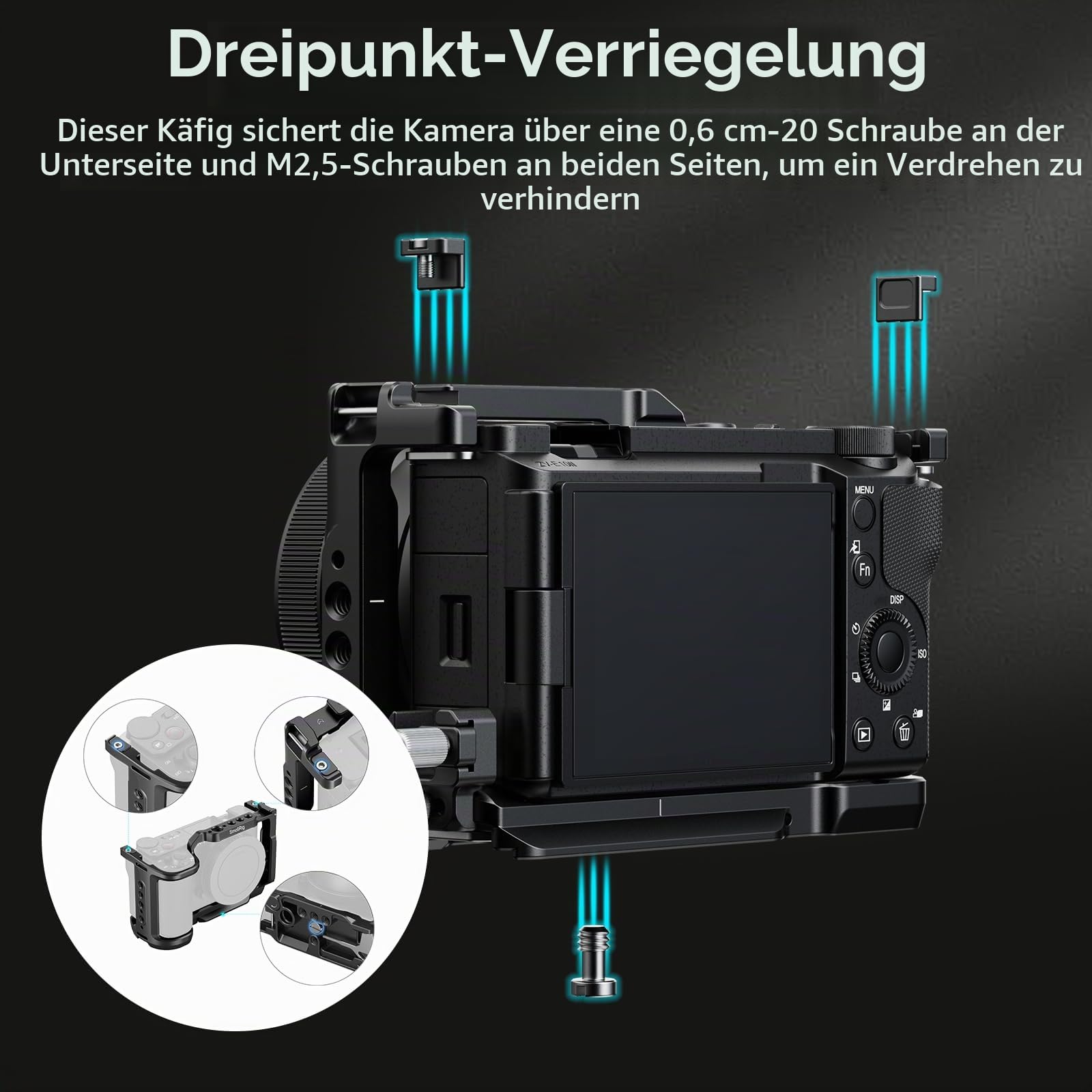 smallrig-zv-e10-ii-cage-kit-4867-f-r-sony-alpha-zv-e10-ii-mit-hdmi-kabelklemme-u image 2