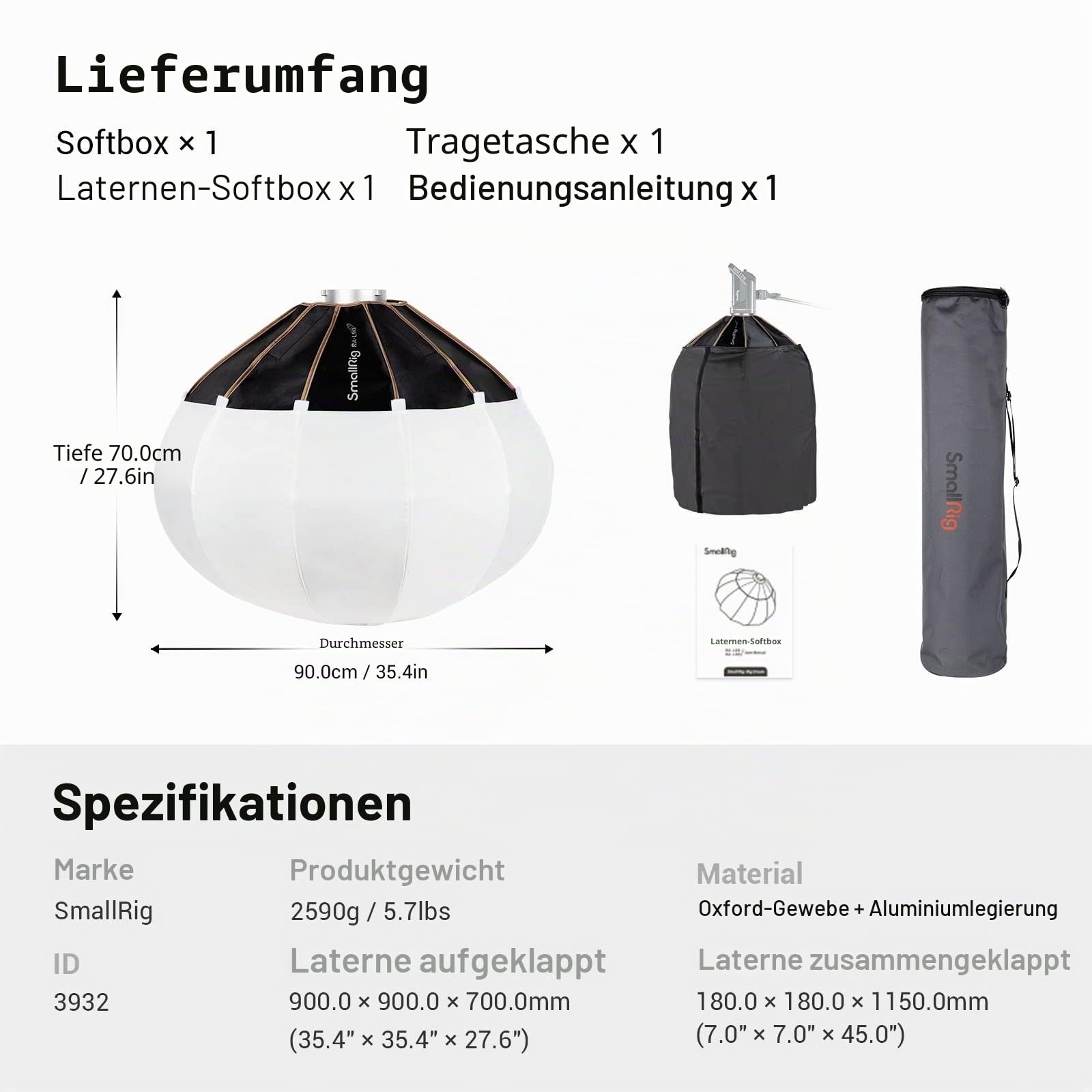 smallrig-ra-l90-laternen-softbox-90-cm-mit-bowens-mount-3932 image 8