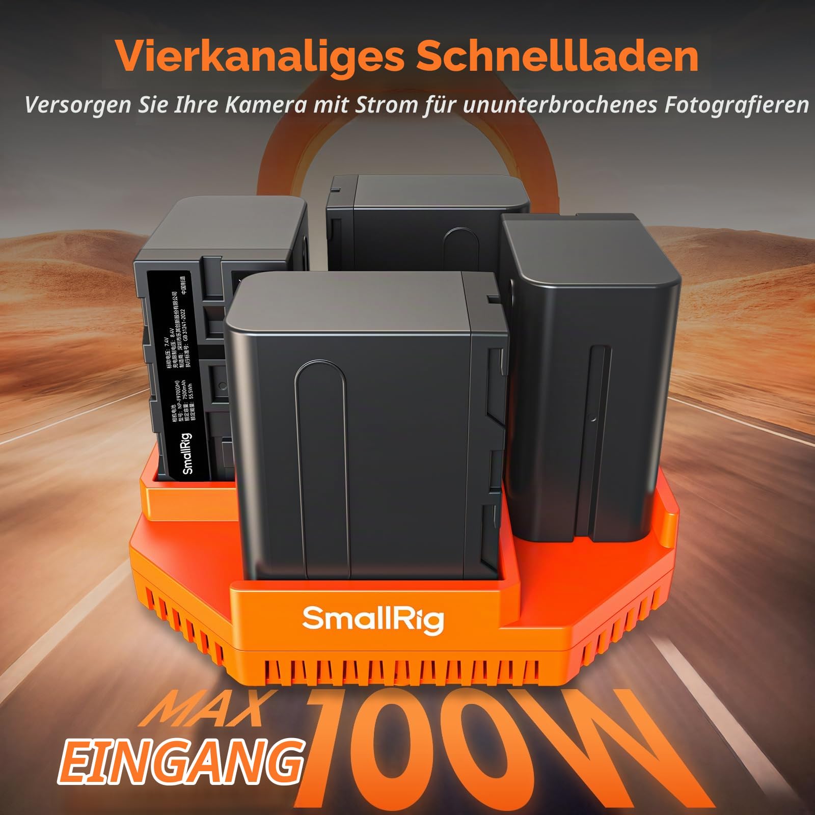 smallrig-np-f970-akkuladeger-t-4-kanal-pd-100w-oled-4837 image 2