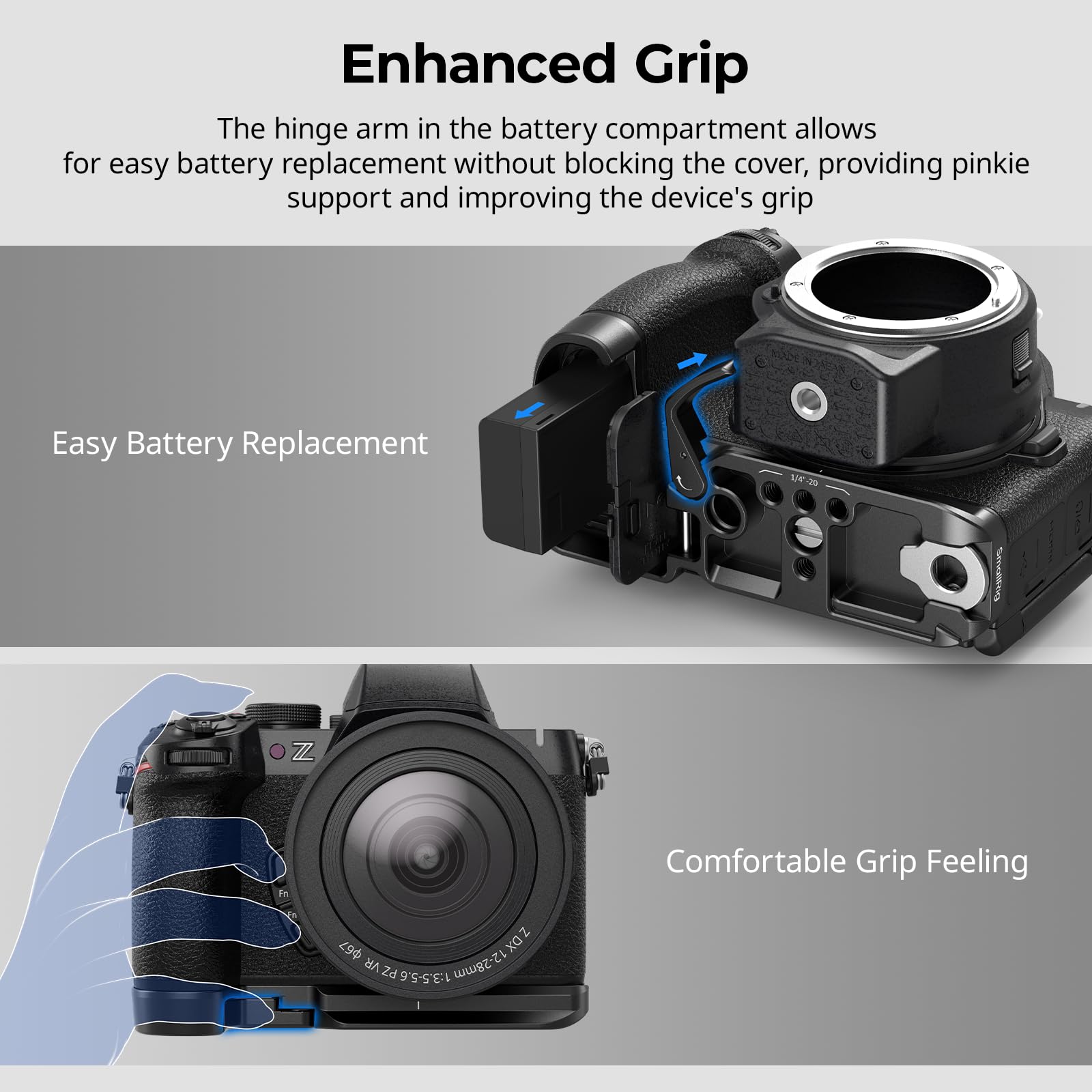 smallrig-4981b-grundplatte-aluminium-f-r-nikon-z50-ii-mit-arca image 6