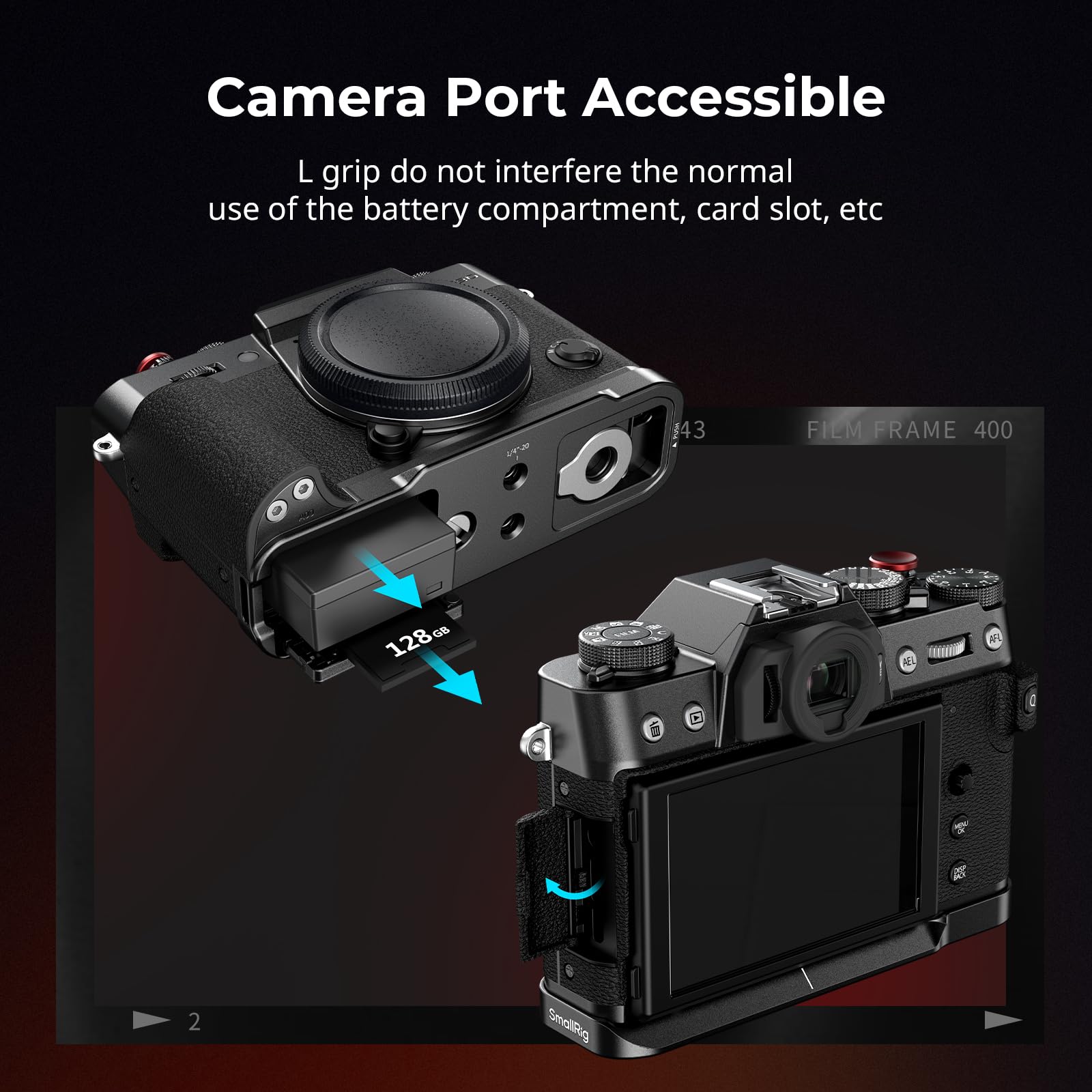 smallrig-5663-l-griff-silikon-schwarz-f-r-fujifilm-x-t30-iii-ii-x-t30 image 3