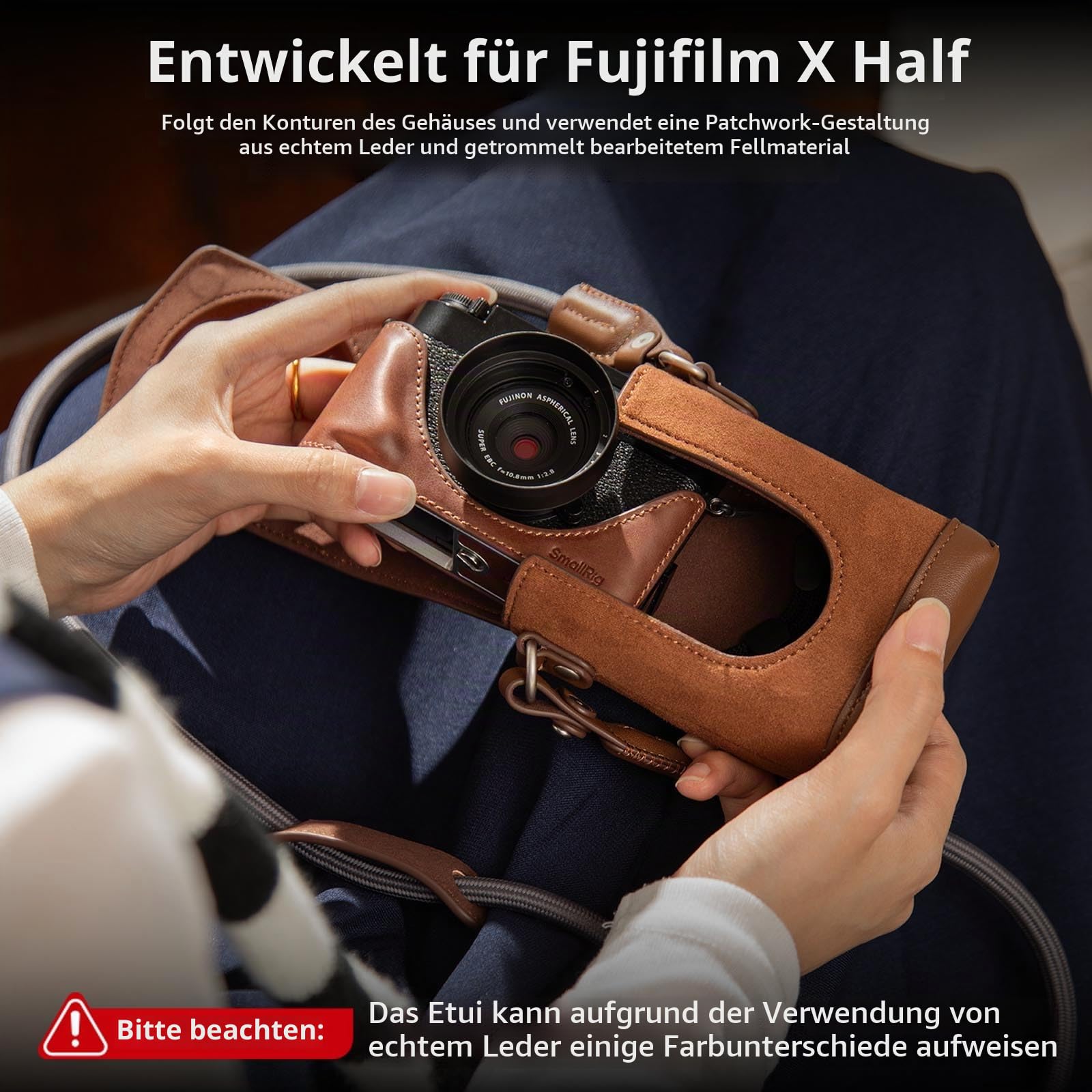 smallrig-5218-x-half-retro-ledertasche-half-case-braun-f-r-fujifilm-x-half-mit-s image 2