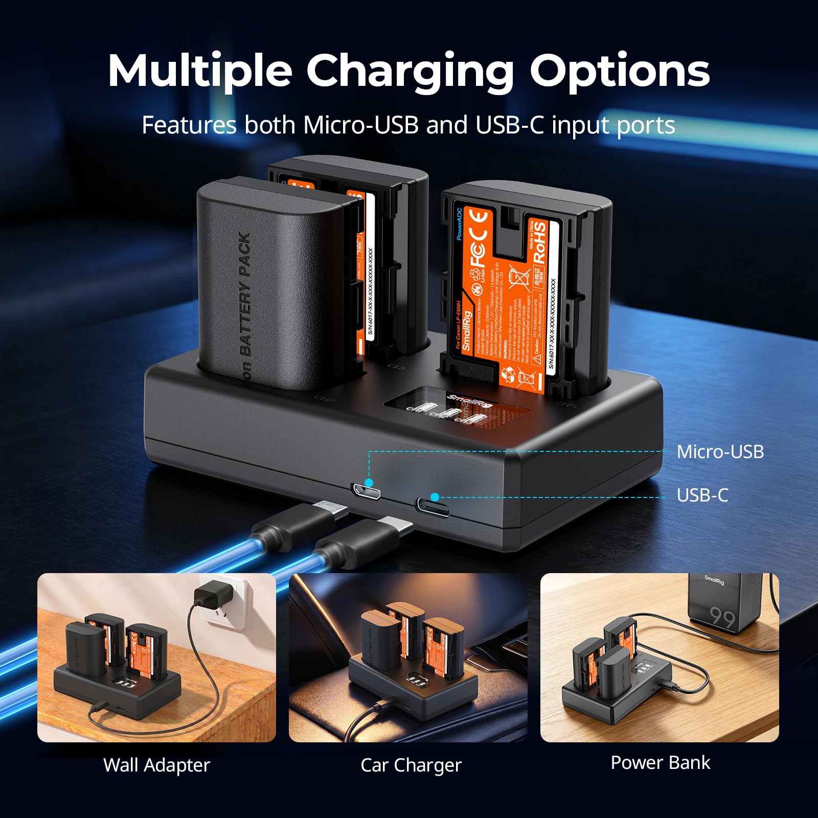 smallrig-lp-e6nh-akku-set-6017-f-r-canon-3x-1940mah-lcd-ladeger-t image 6