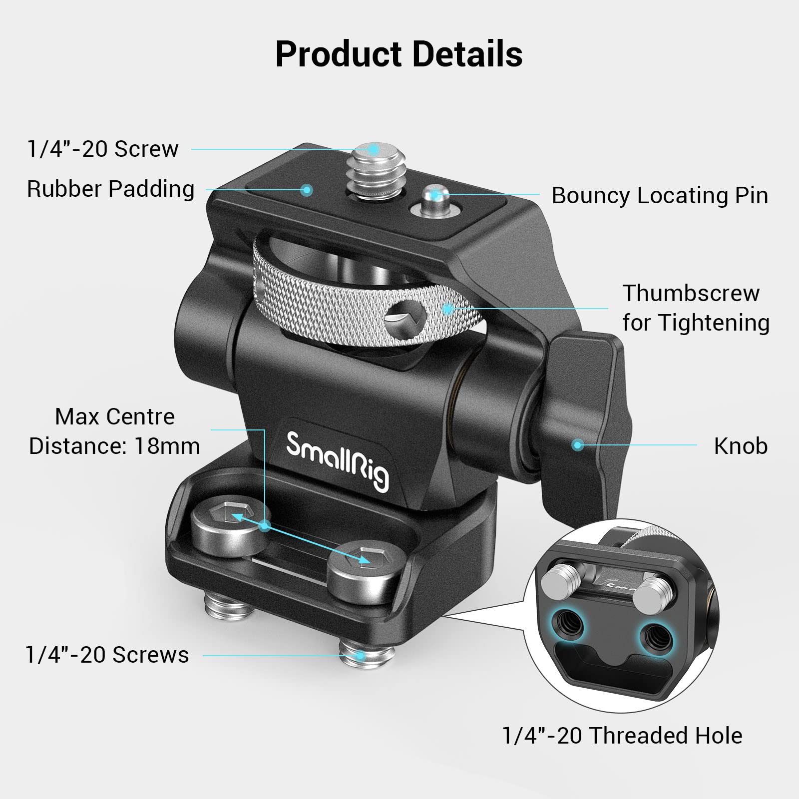 smallrig-2904b-kamera-monitor-halterung-f-r-5-und-7-monitore-360-schwenk-180-nei image 2
