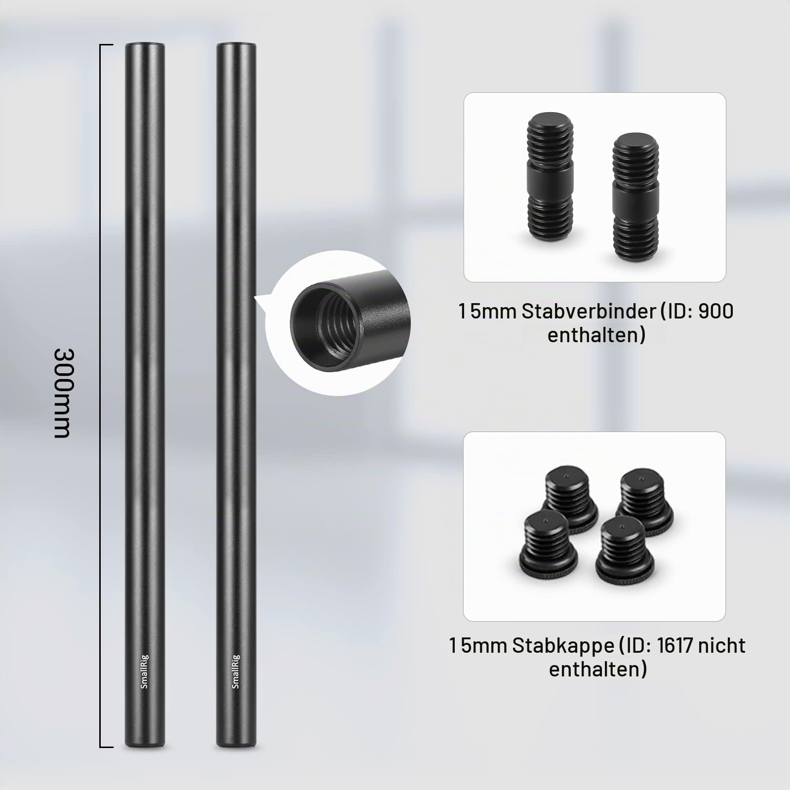 smallrig-15mm-rod-set-1659-aluminium-20cm-30cm-m12-f-r-rig-matte-box-follow-focu image 4