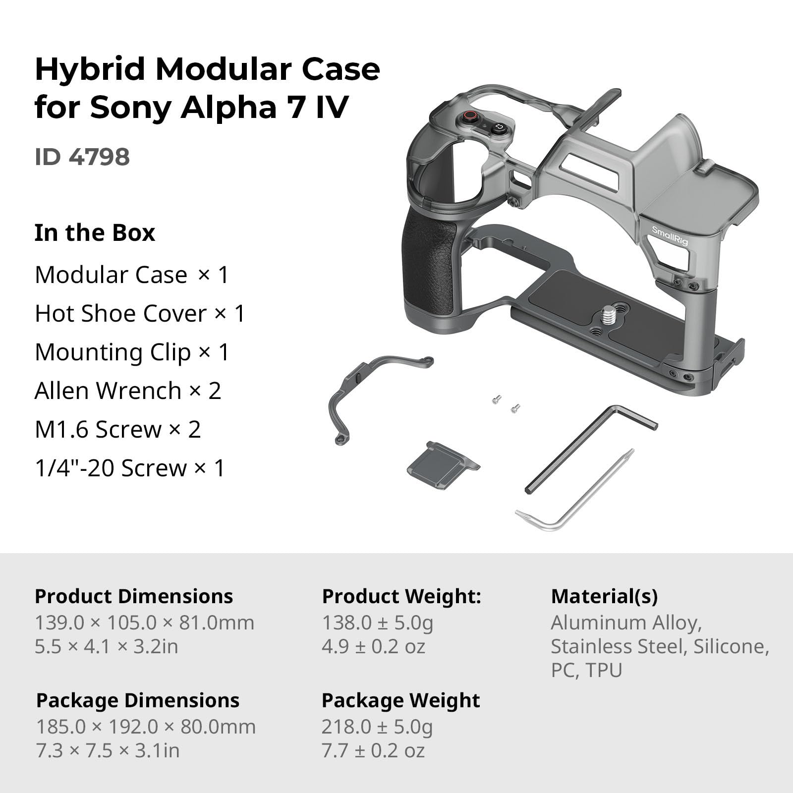 smallrig-a7-iv-hybrid-modular-case-4798-mit-arca-swiss-f-r-sony-alpha-7-iv image 7