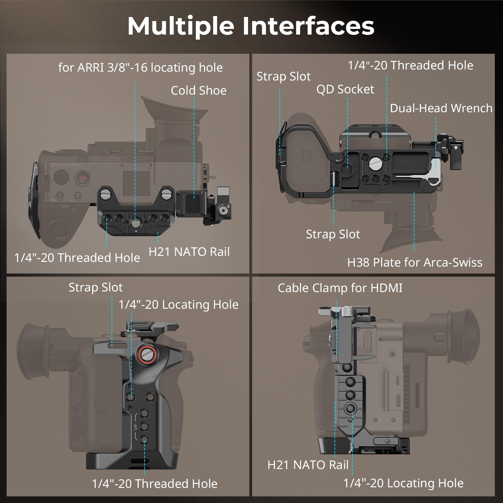smallrig-fx2-cage-kit-5590-mit-v-mount-platte-top-griff-und-hdmi-klemme-f-r-sony image 3