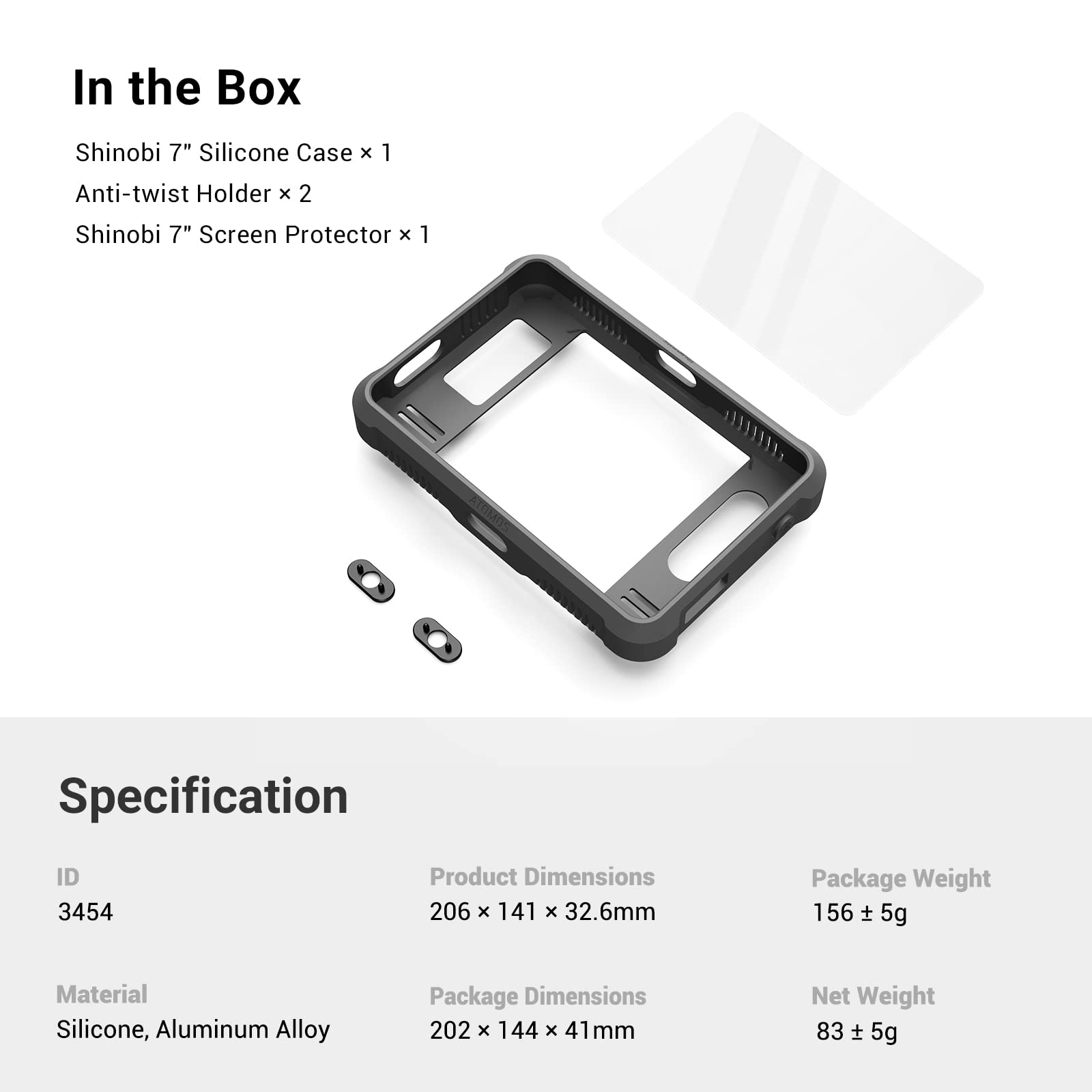 smallrig-3454-silikon-schutzh-lle-f-r-atomos-shinobi-7-mit-displayschutz image 8