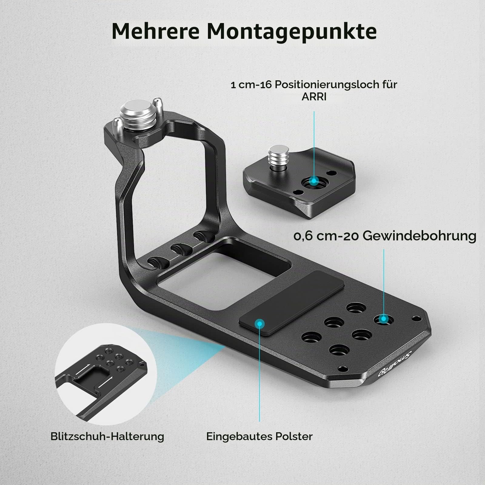 smallrig-md3990-xlr-griff-top-mount-platte-f-r-sony-fx3-fx30-aluminium image 2