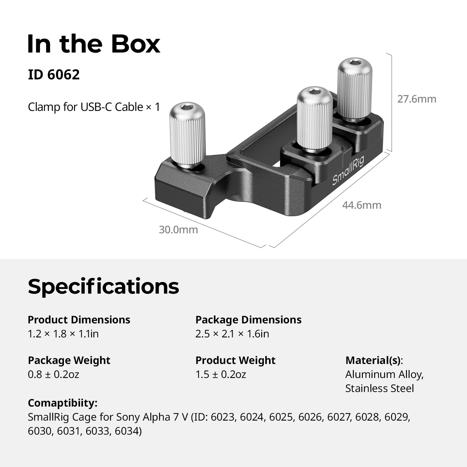 smallrig-usb-c-kabelklemme-6062-f-r-sony-alpha-7-v-k-fige image 8
