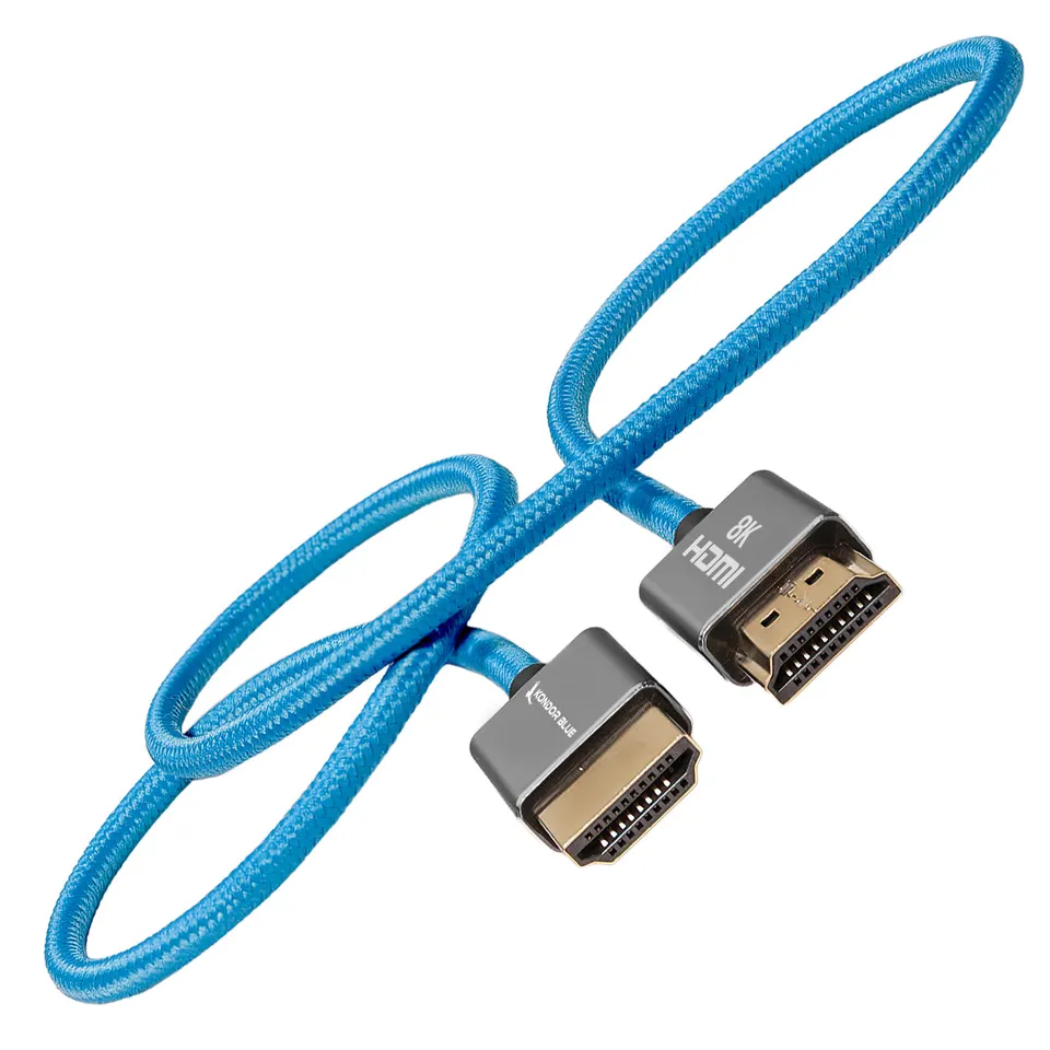 kondor-blue-hdmi-2-0-geflecht-kabel-2ft-60cm-blau-4k-60hz-hdr-18gbps image 1