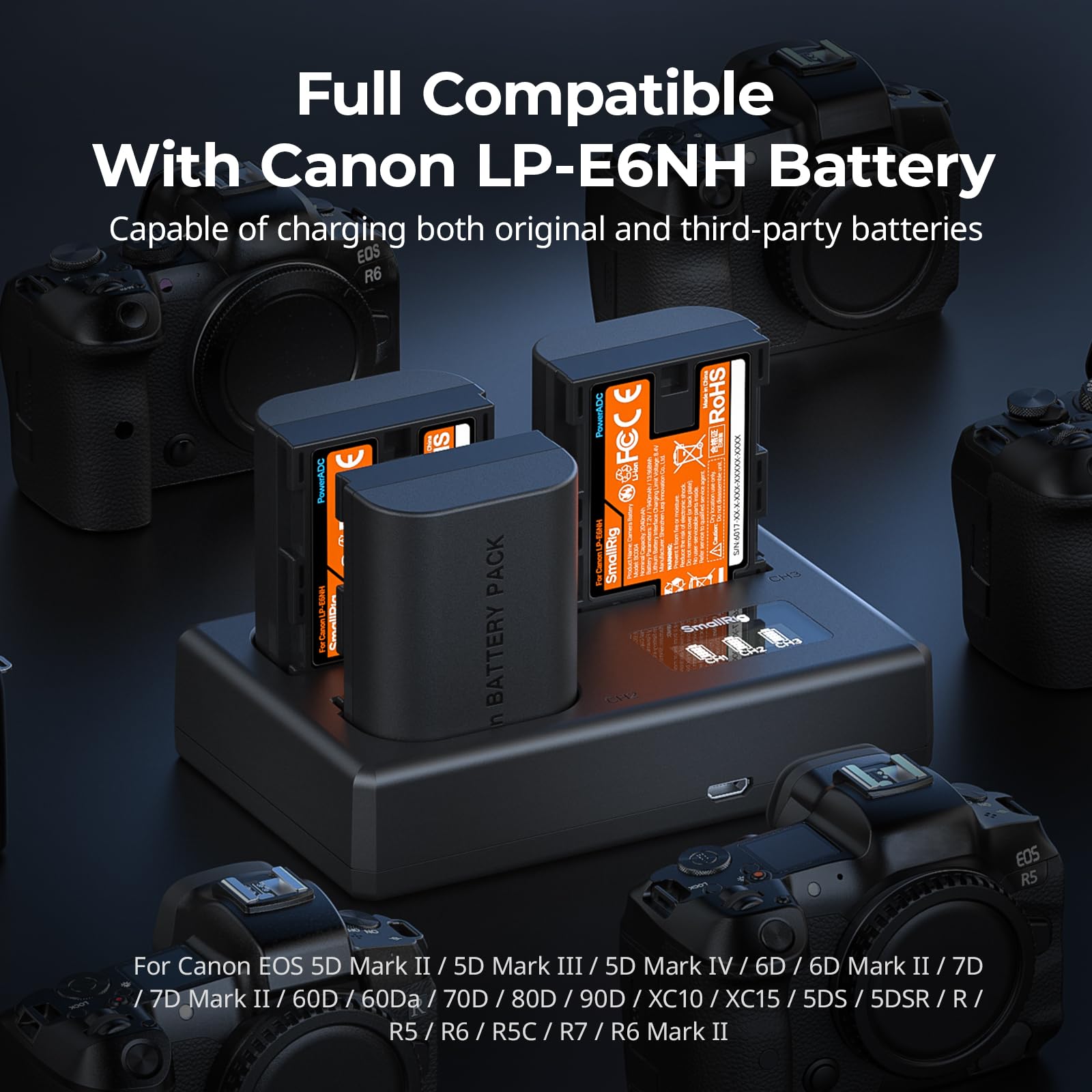 smallrig-lp-e6nh-akku-set-6017-f-r-canon-3x-1940mah-lcd-ladeger-t image 4