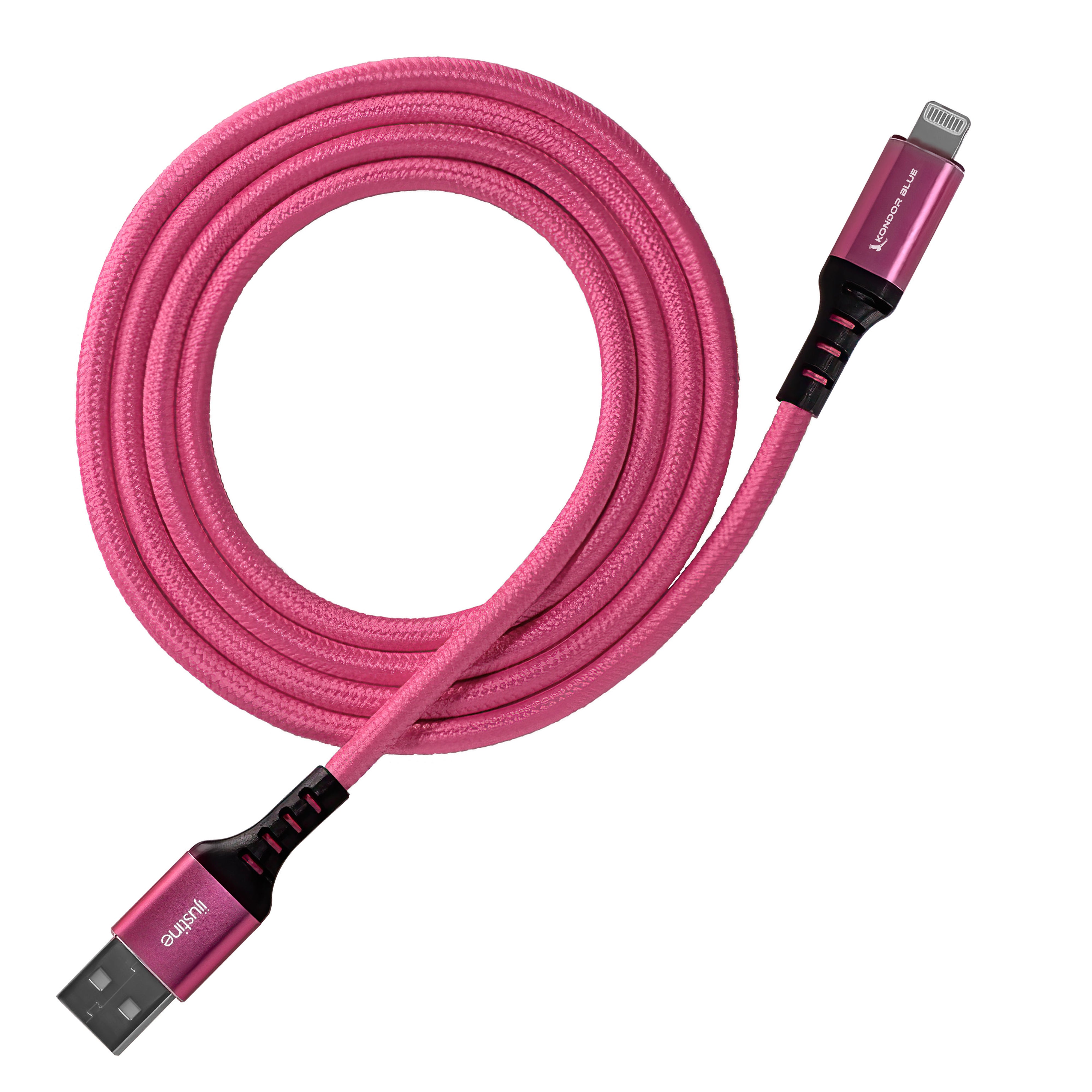 kondor-blue-ijustine-pink-lightning-kabel-1m-usb-c-usb-a-laden-sync image 2