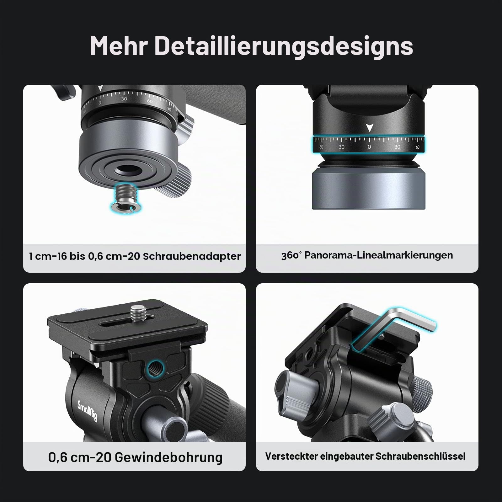 smallrig-ch20-fluid-videokopf-4170b-mit-nivellierbasis-und-arca-swiss-platte-4-k image 8