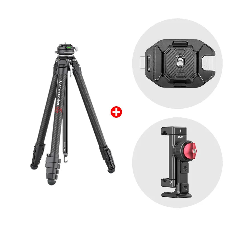 ulanzi-f38-tripod-3131-stativ-mit-rucksack-gurtclip-und-metall-handyclip image 1