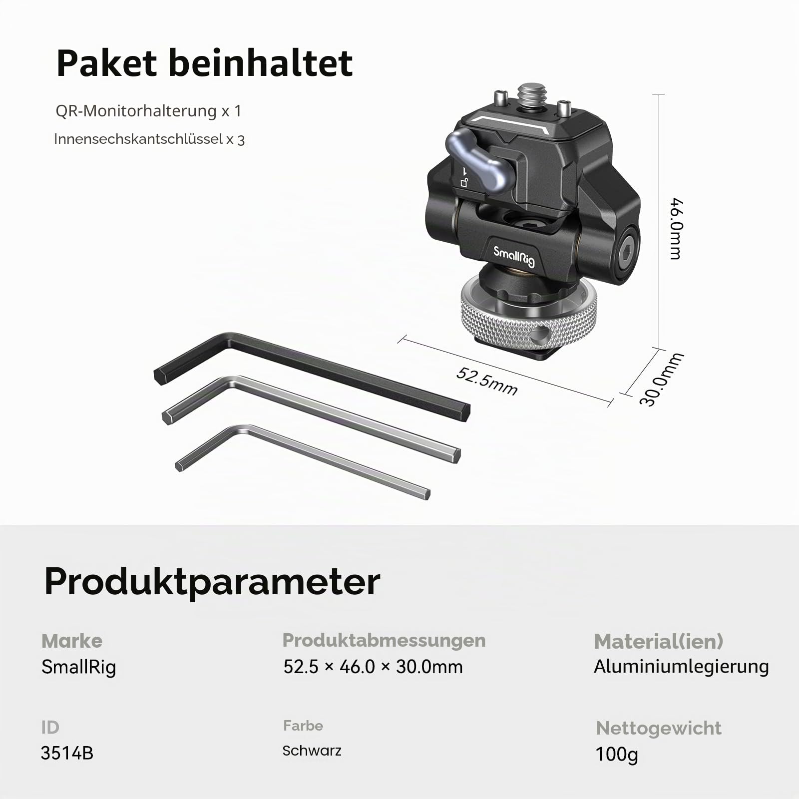 smallrig-3514c-hawklock-quick-release-monitor-halterung-mit-cold-shoe-f-r-5-und- image 8