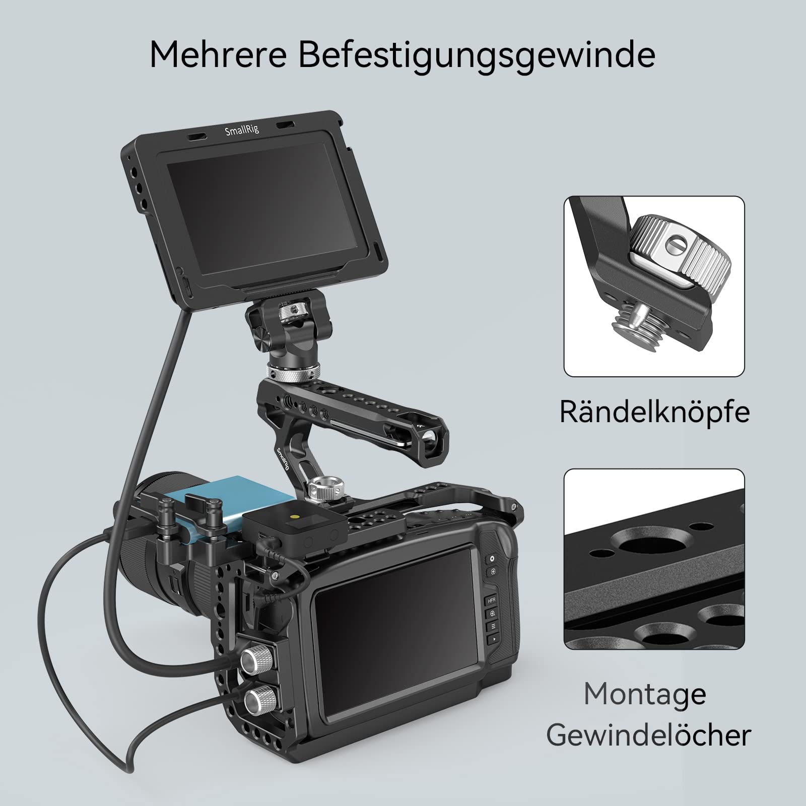 smallrig-2165c-top-handle-griff-mit-cold-shoe-arri-loch image 2