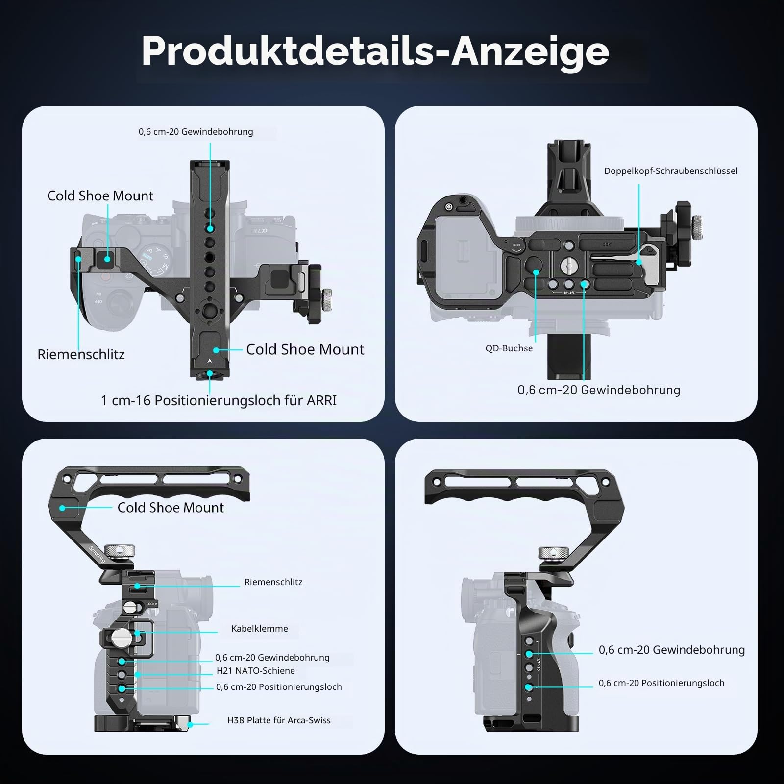 smallrig-3668c-hawklock-kamera-cage-basis-kit-f-r-sony-alpha-7-v-7r-v-7-iv-7s-ii image 4
