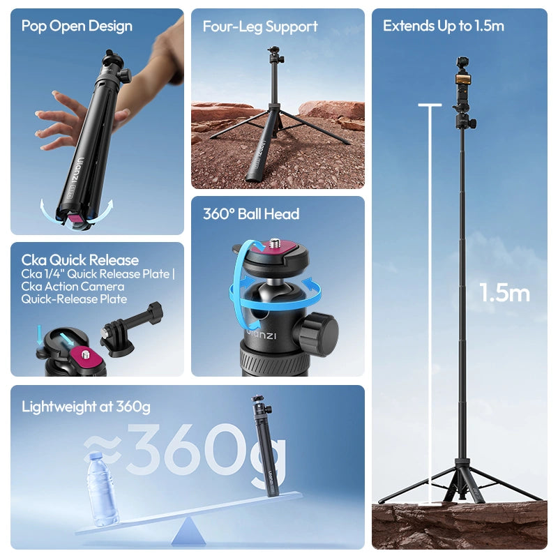 ulanzi-tt24-cka-quick-release-selfie-stick-mit-1-4-zoll-gewinde image 2