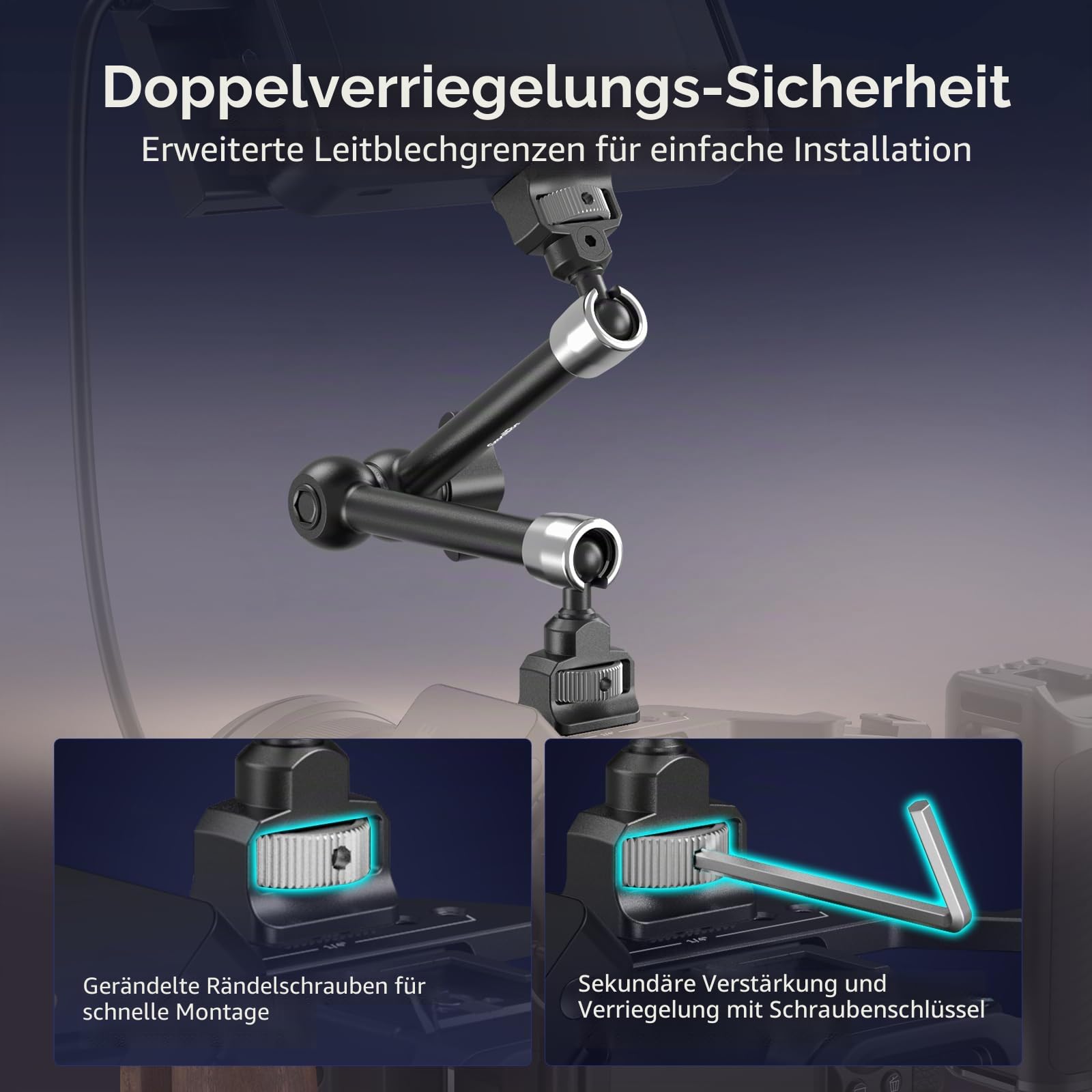 smallrig-5309-magic-arm-11-zoll-mit-1-4-20-schrauben-1-5-kg-tragkraft image 3