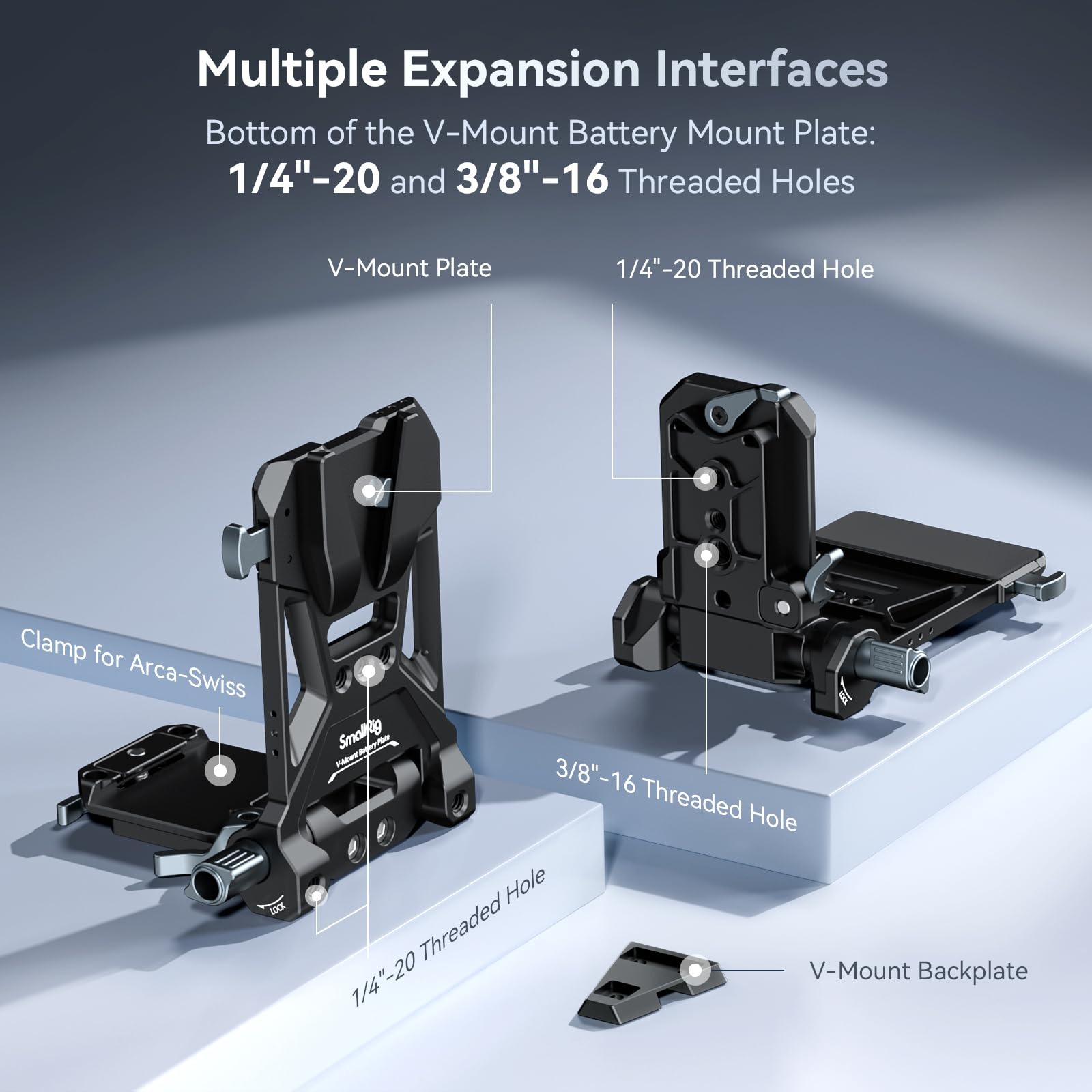 smallrig-4505b-v-mount-akkuplatte-l-form-faltbar-mit-arca-klemme image 5