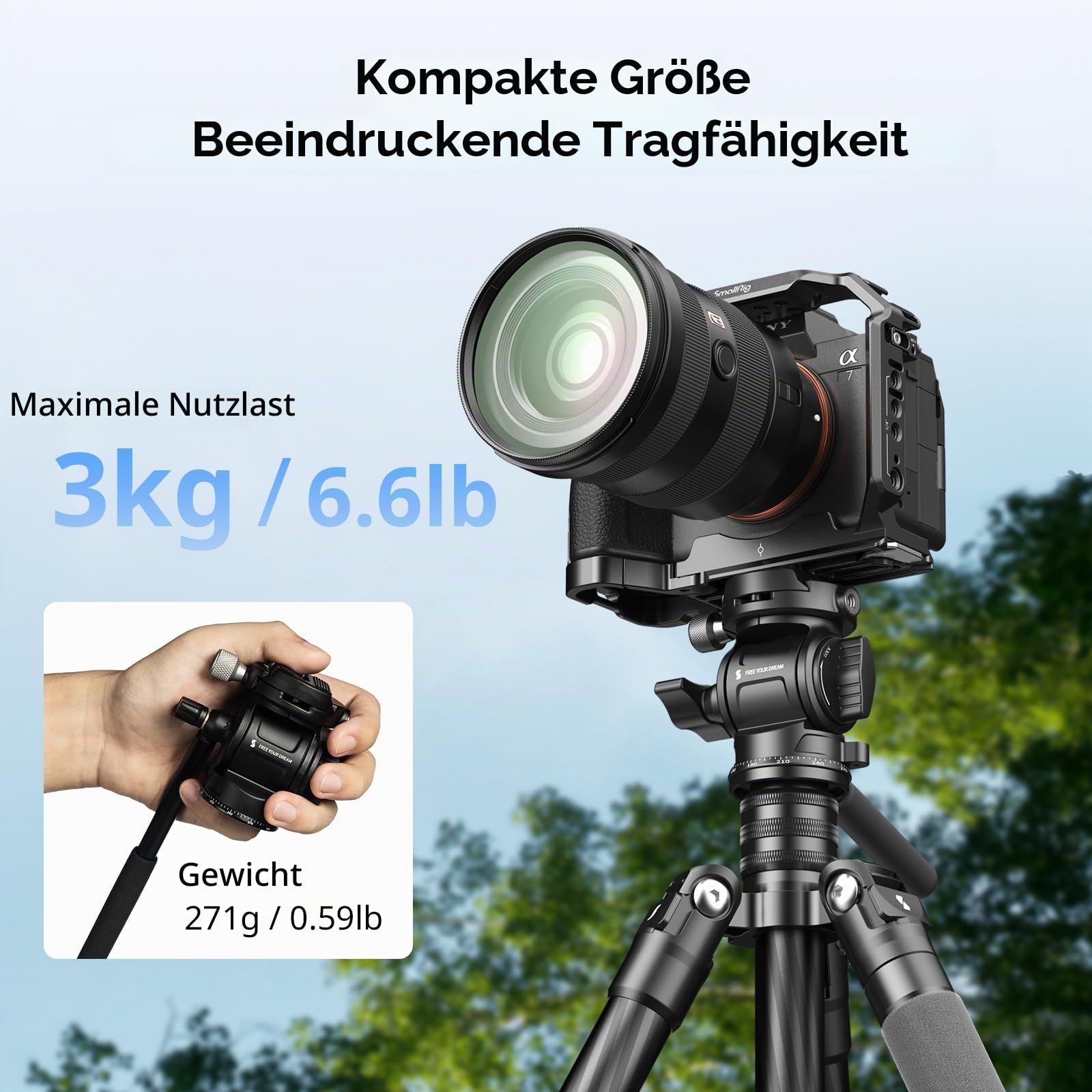 smallrig-4936-ch3-video-head-mount-plate-fluid-videokopf-mit-arca-platte-f-r-sta image 2