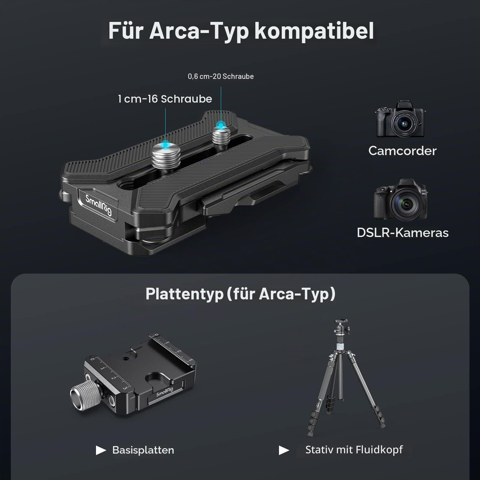 smallrig-3913-schnellwechselplatte-f-r-arca-typ-mit-faltbarer-vierfu-halterung-2 image 2