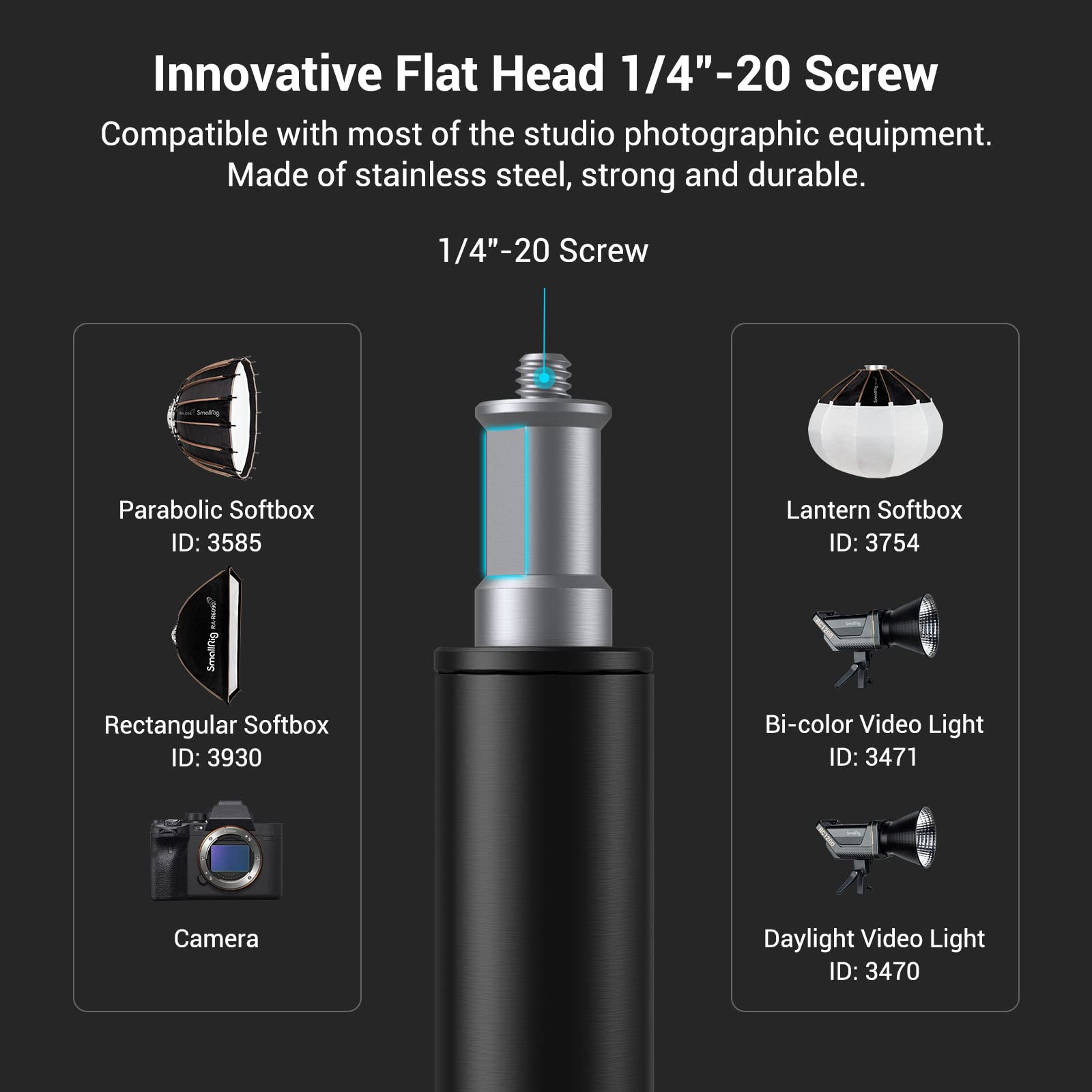 smallrig-3737-ra-s280a-aluminium-lichtstativ-280-cm-mit-170-cm-haltearm-bis-5-kg image 3