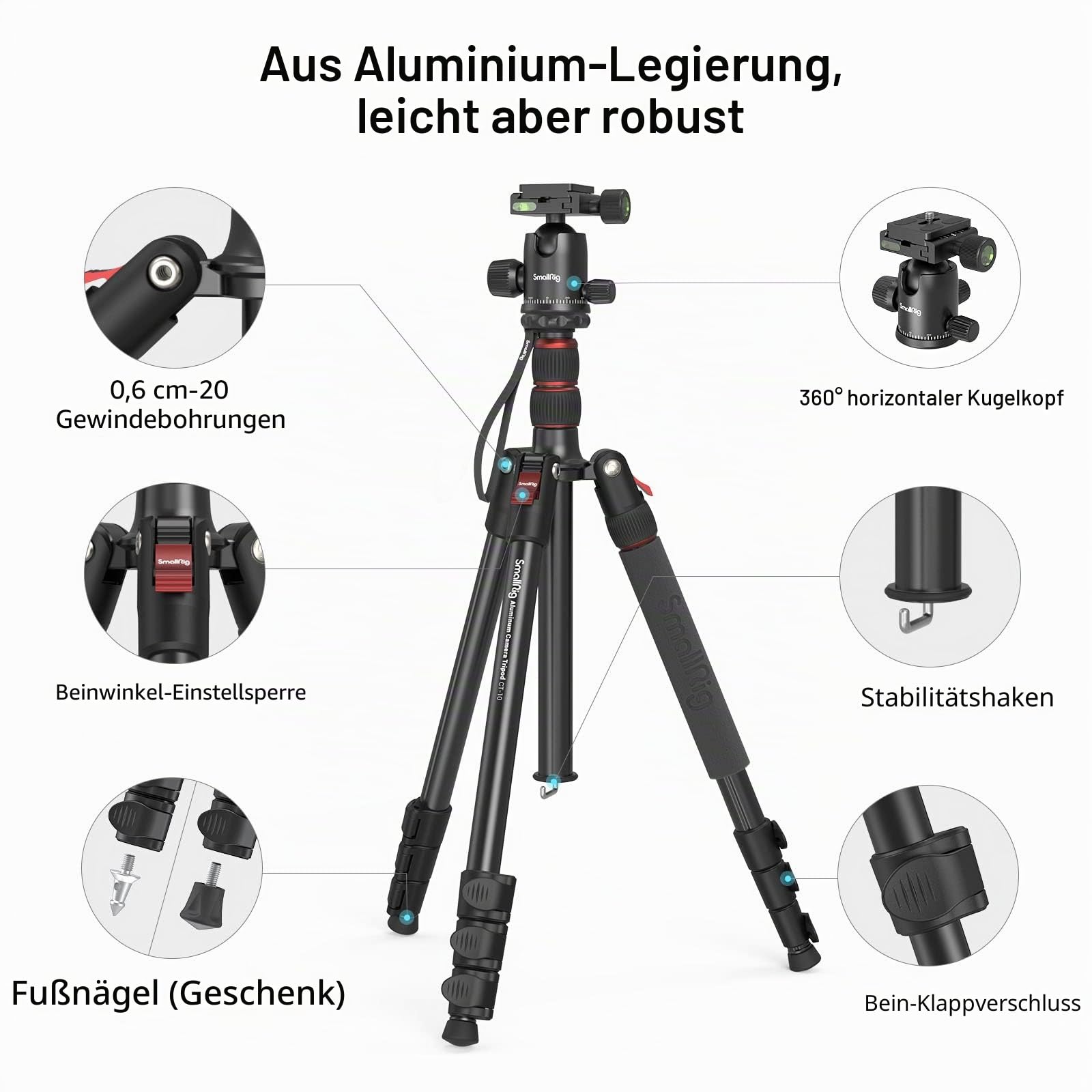 smallrig-3935-faltbares-aluminium-kamera-stativ-71-zoll-mit-kugelkopf image 6