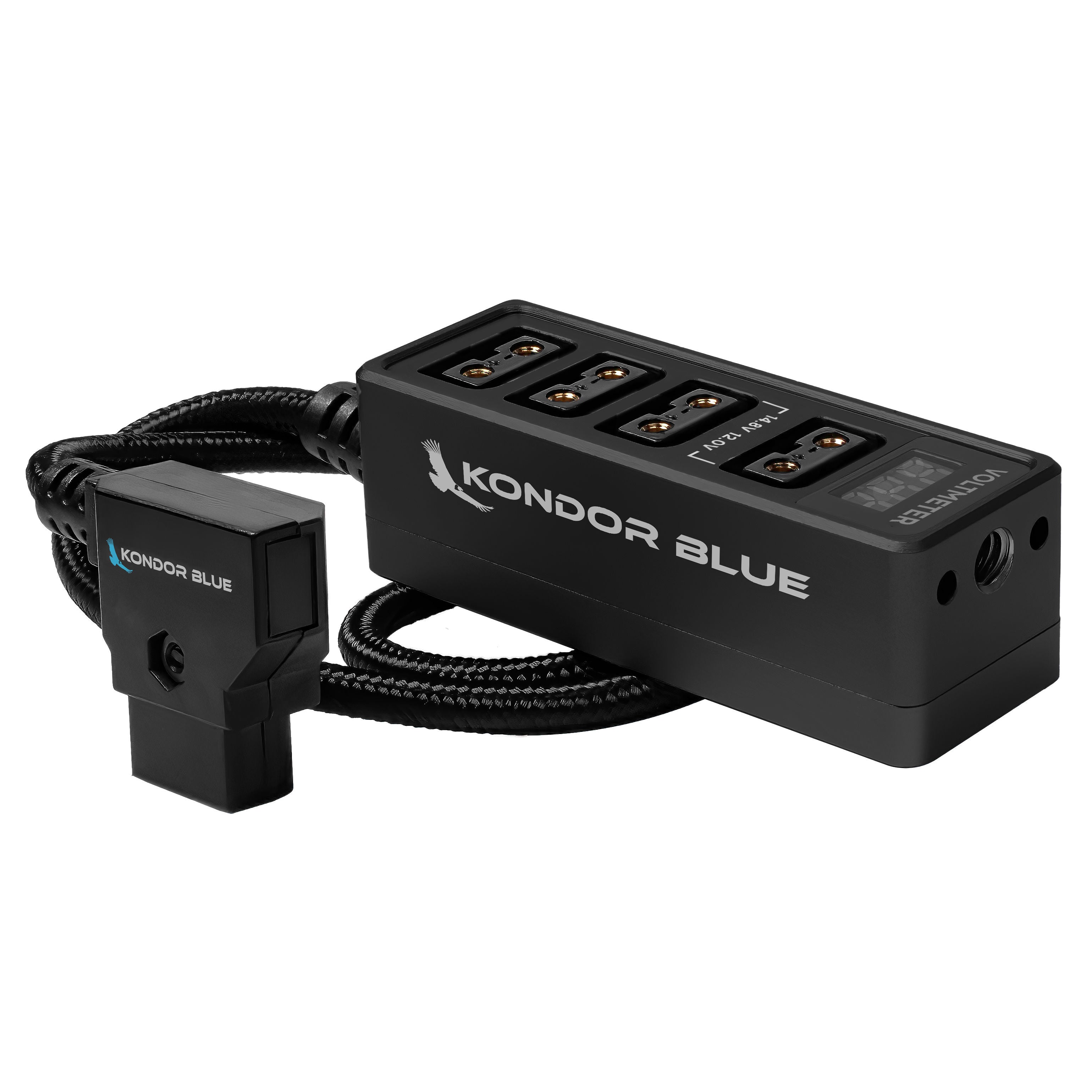 kondor-blue-12v-d-tap-hub-voltmeter-4-fach-splitter-aus-metall image 5