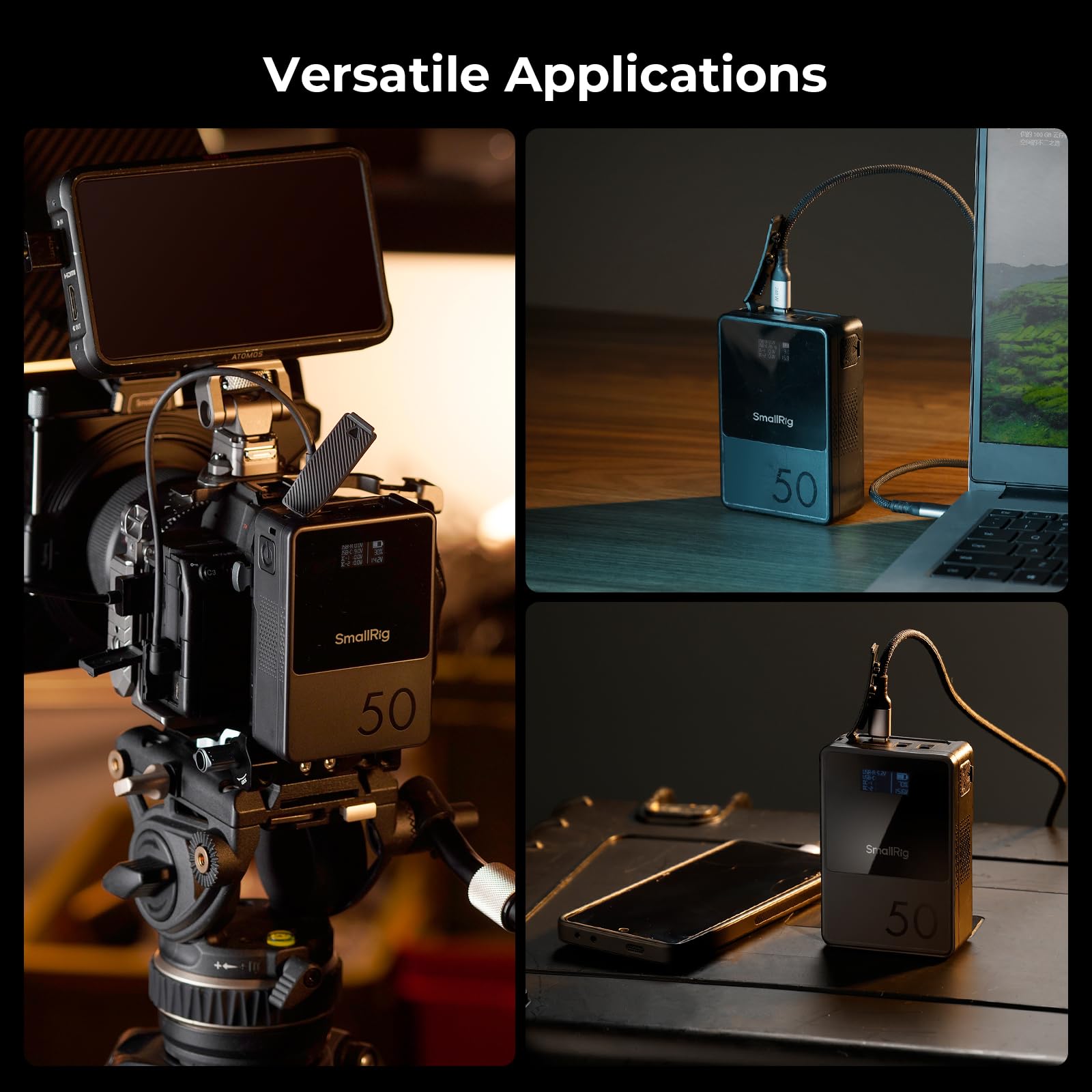 smallrig-vb50-3579b-mini-v-mount-akku-50wh-mit-oled-und-45w-pd-usb-c image 6