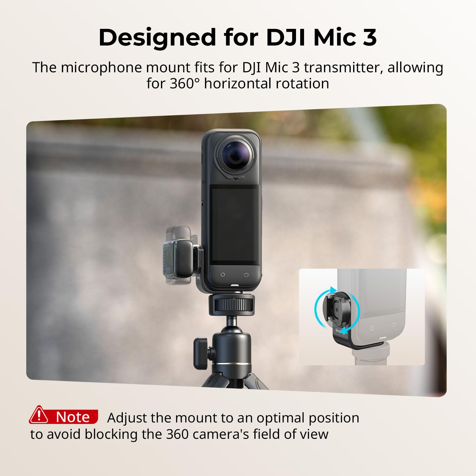 smallrig-5825-cold-shoe-halterung-360-f-r-insta360-x5-x4-und-dji-mic-3 image 2