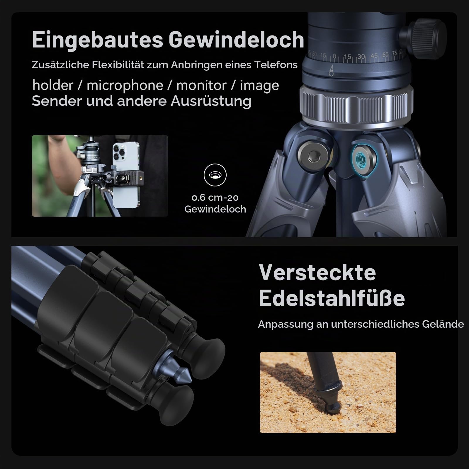 smallrig-ap-02-4222b-lightweight-travel-tripod-kamerastativ-159-cm-8-kg-traglast image 6