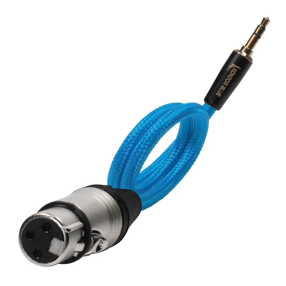 kondor-blue-xlr-auf-3-5mm-mini-trs-kabel-16-zoll-blau-geflochten-female-xlr-auf- image 1