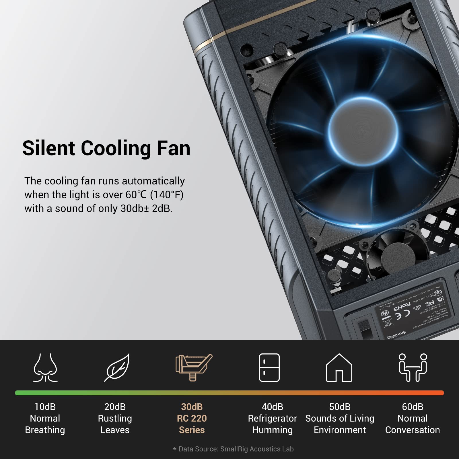 smallrig-rc-220d-3618-220w-cob-videoleuchte-2700k-6500k-bowens-mount image 5