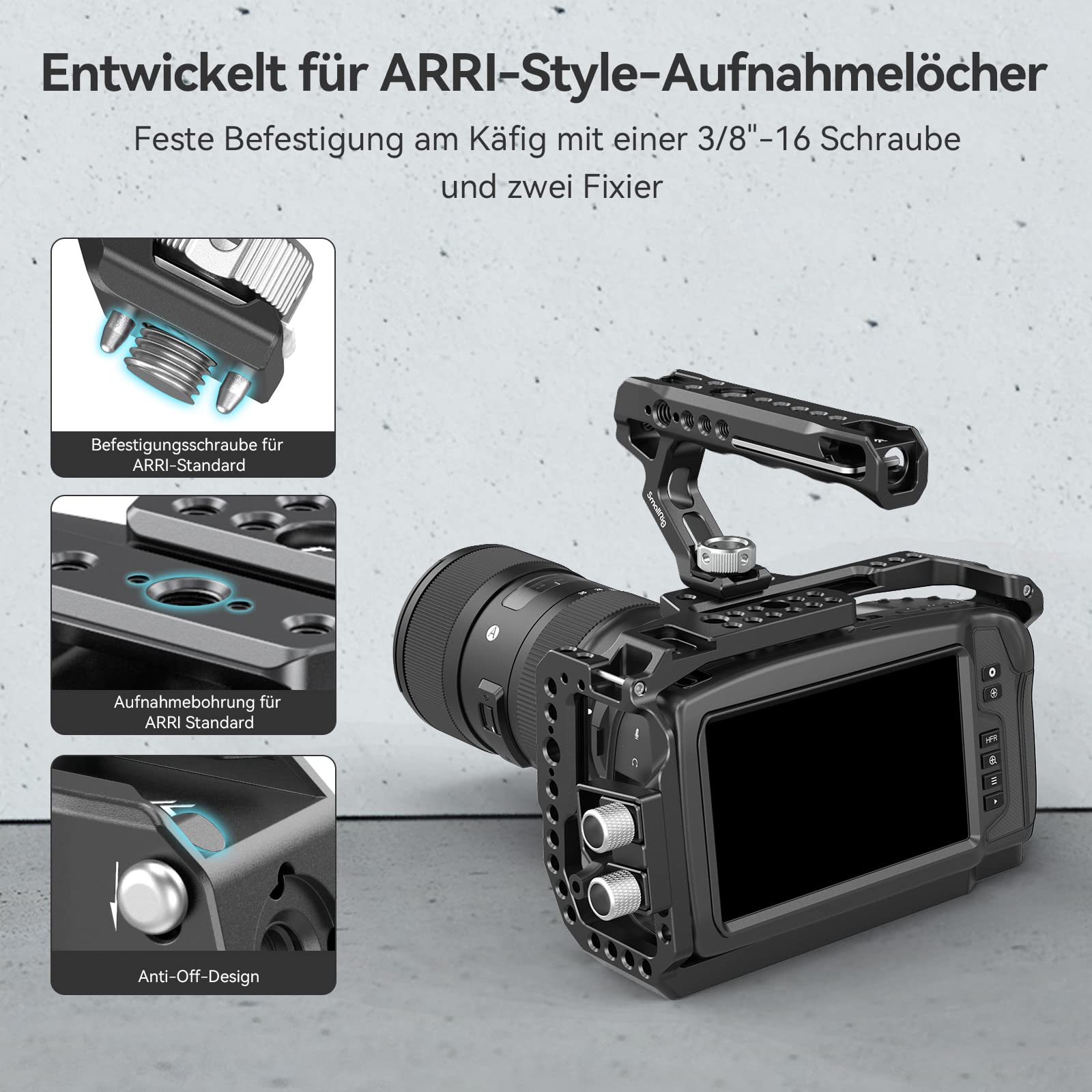 smallrig-2165c-top-handle-griff-mit-cold-shoe-arri-loch image 5