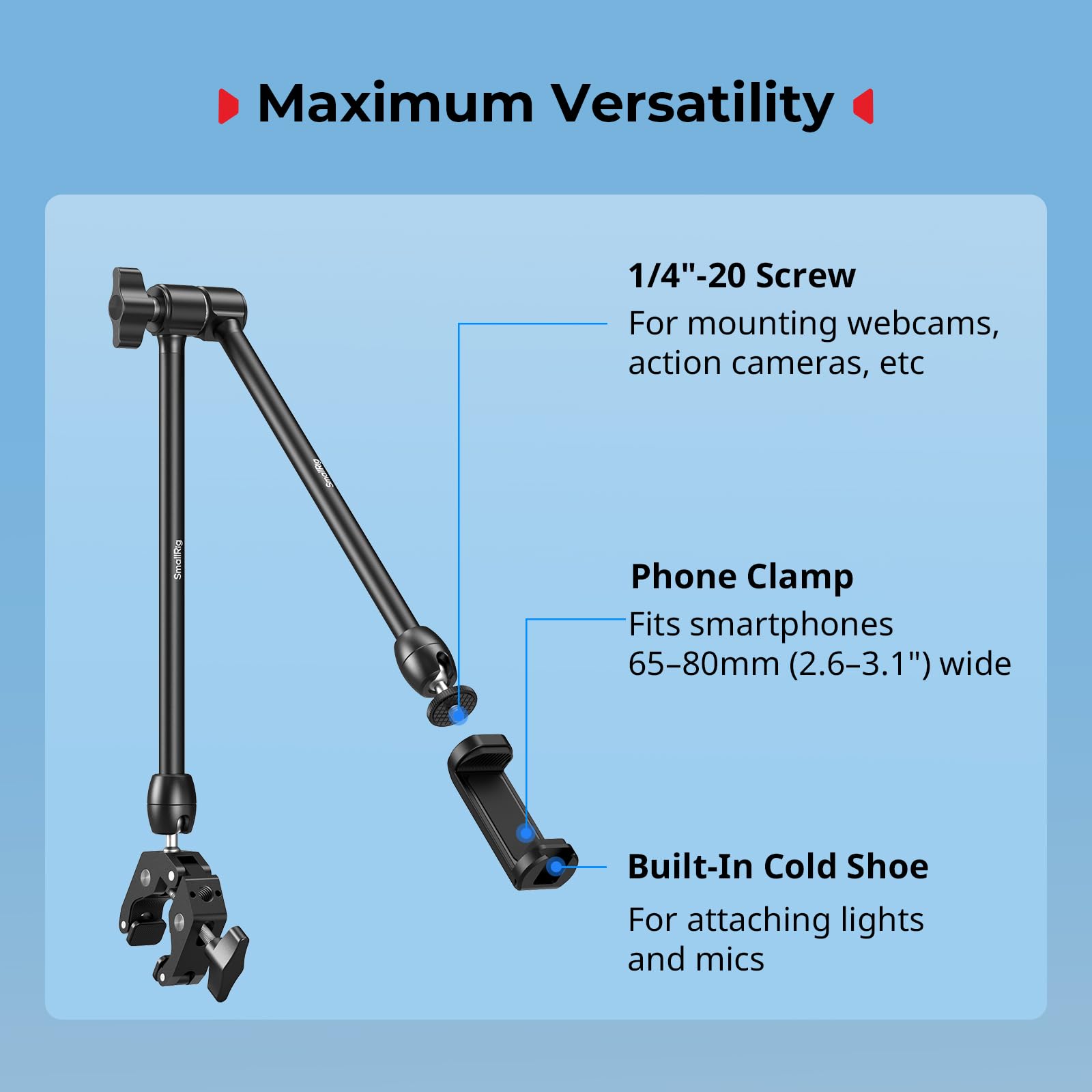 smallrig-5624-magic-arm-22-mit-klemme-und-handyhalterung image 5