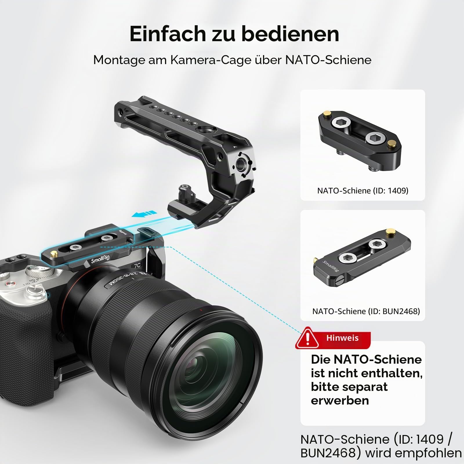 smallrig-3766-nato-top-handle-lite-griff-mit-5-kaltschuh-124-g image 2